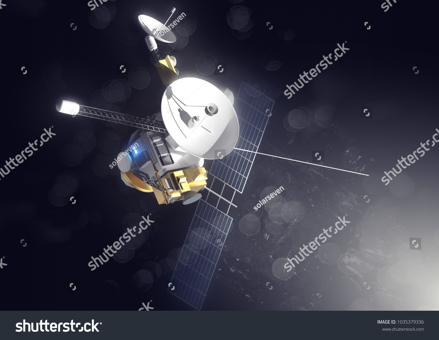 Deep Space Probe Transmitting Data Information Stock Photo 1035379336 ...