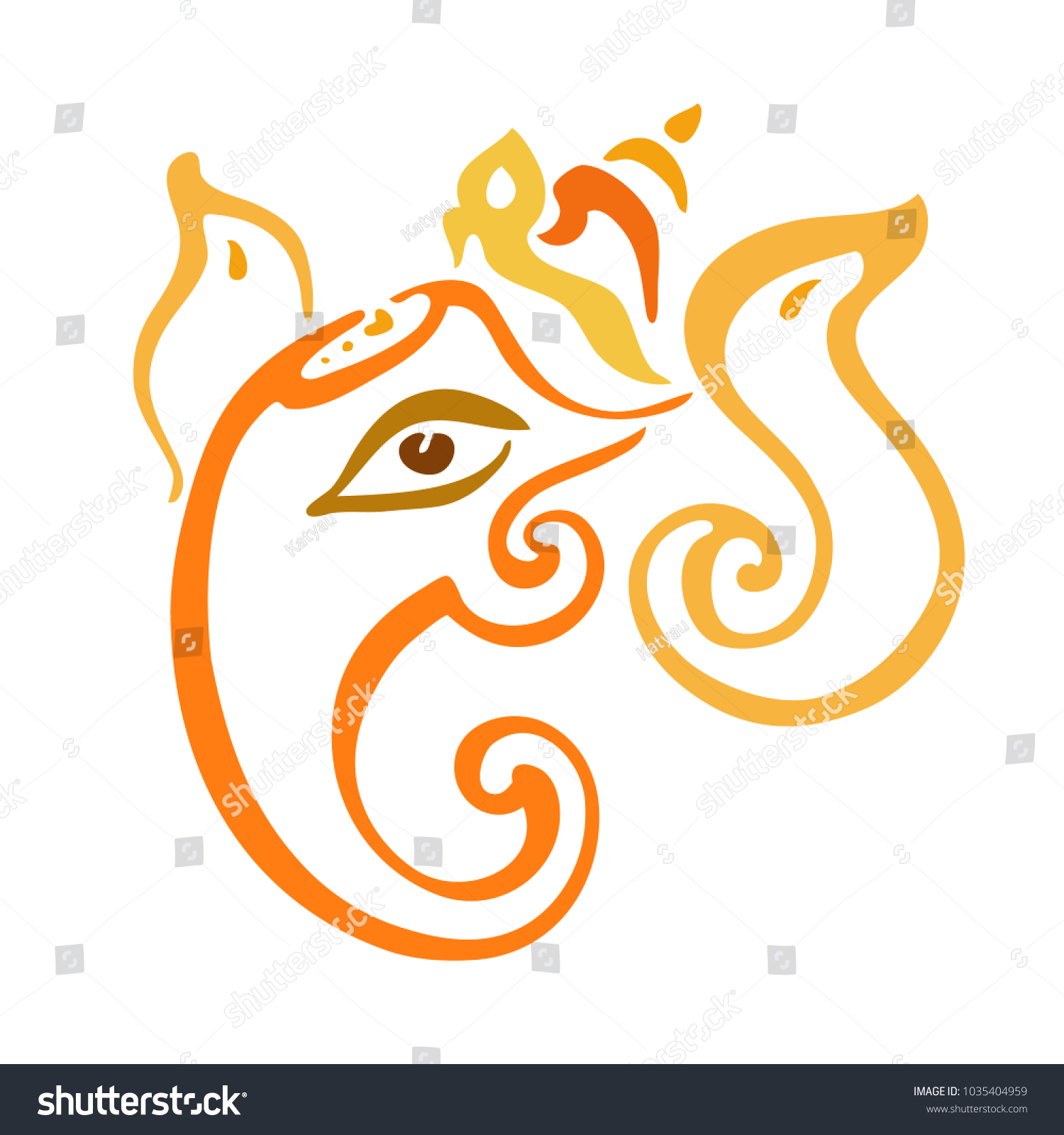 Hindu God Lord Ganesha Ganapati Vector Stock Vector (Royalty Free ...