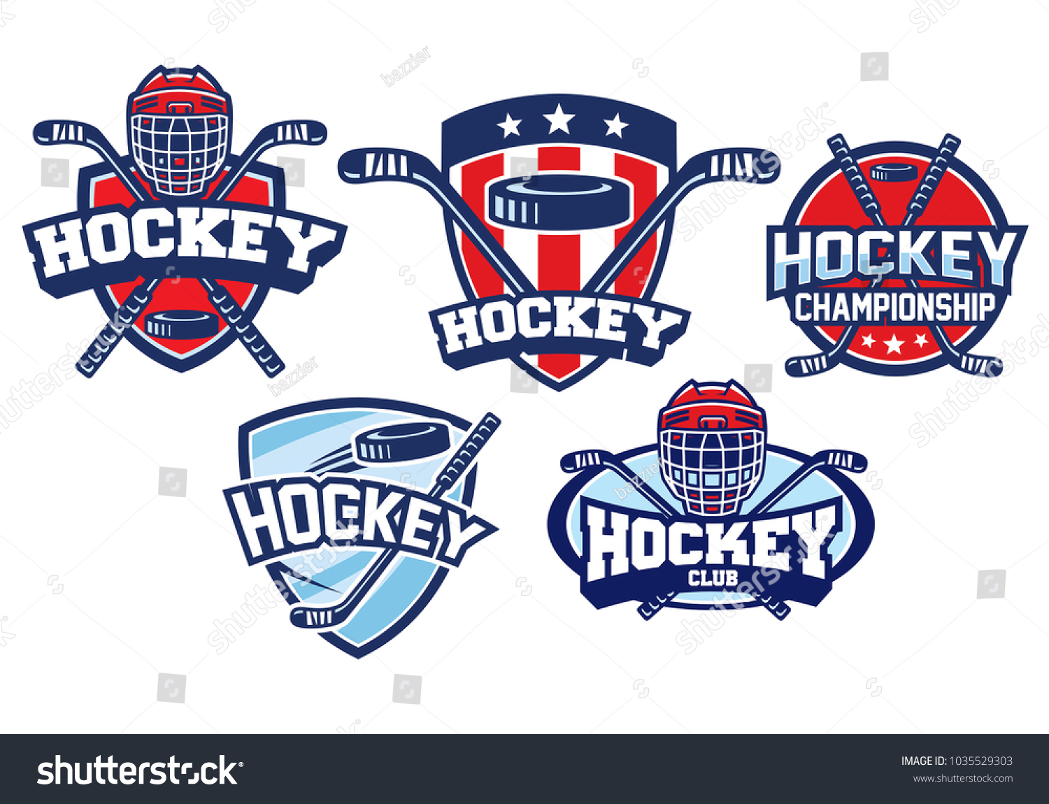 Hockey Badge Design Set Stock Vector (Royalty Free) 1035529303 ...