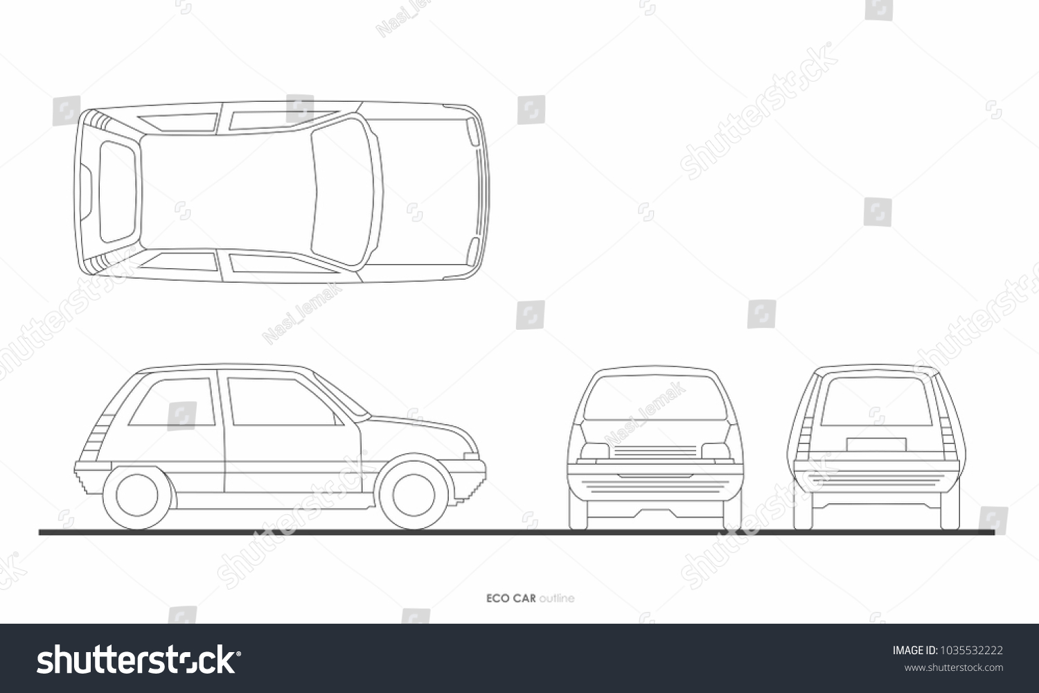 Car Outline Elevation Graphic Transportation Stock Vector (Royalty Free ...