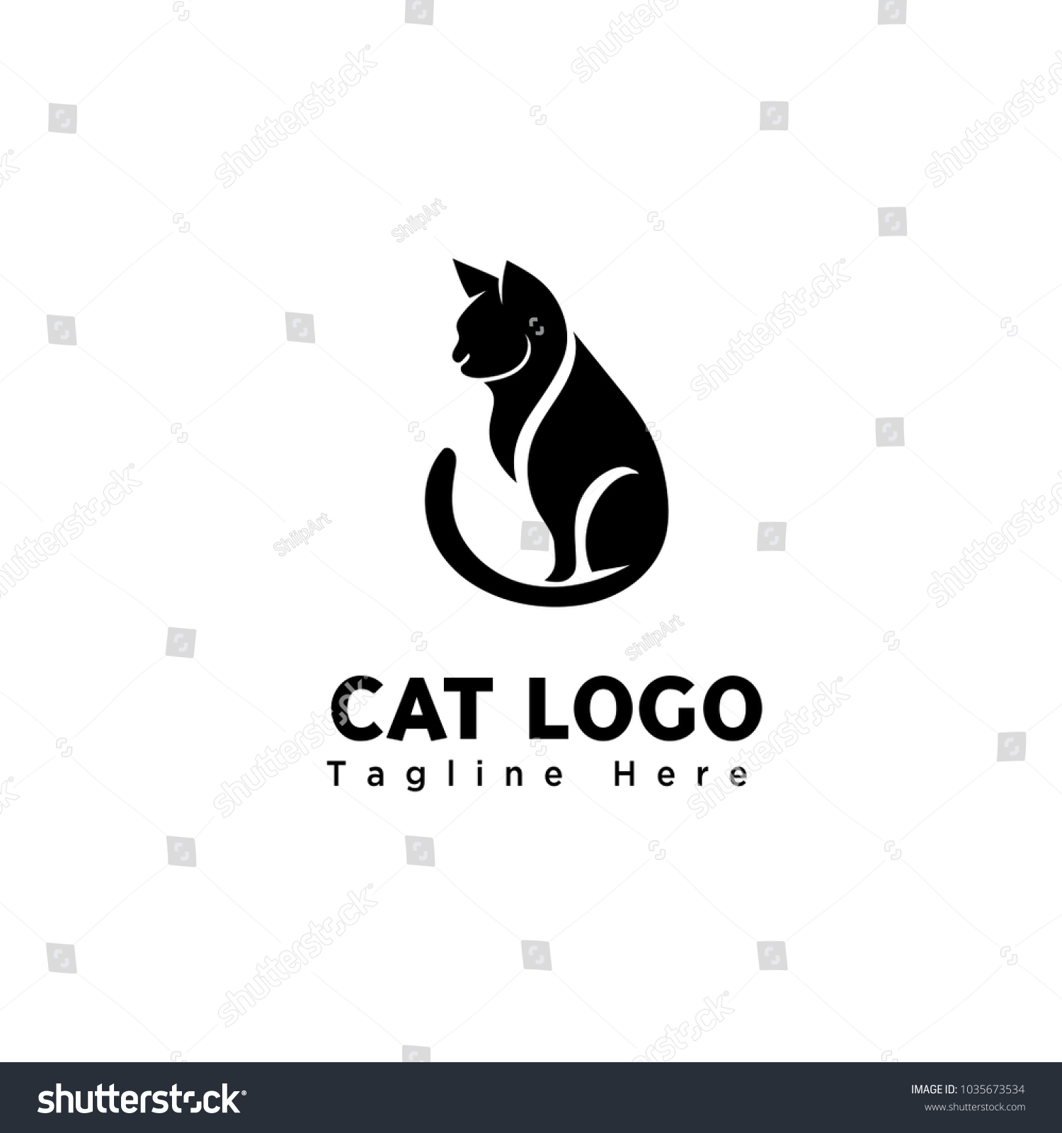 Silhouette Body Part Stand Cat Logo Stock Vector (Royalty Free ...