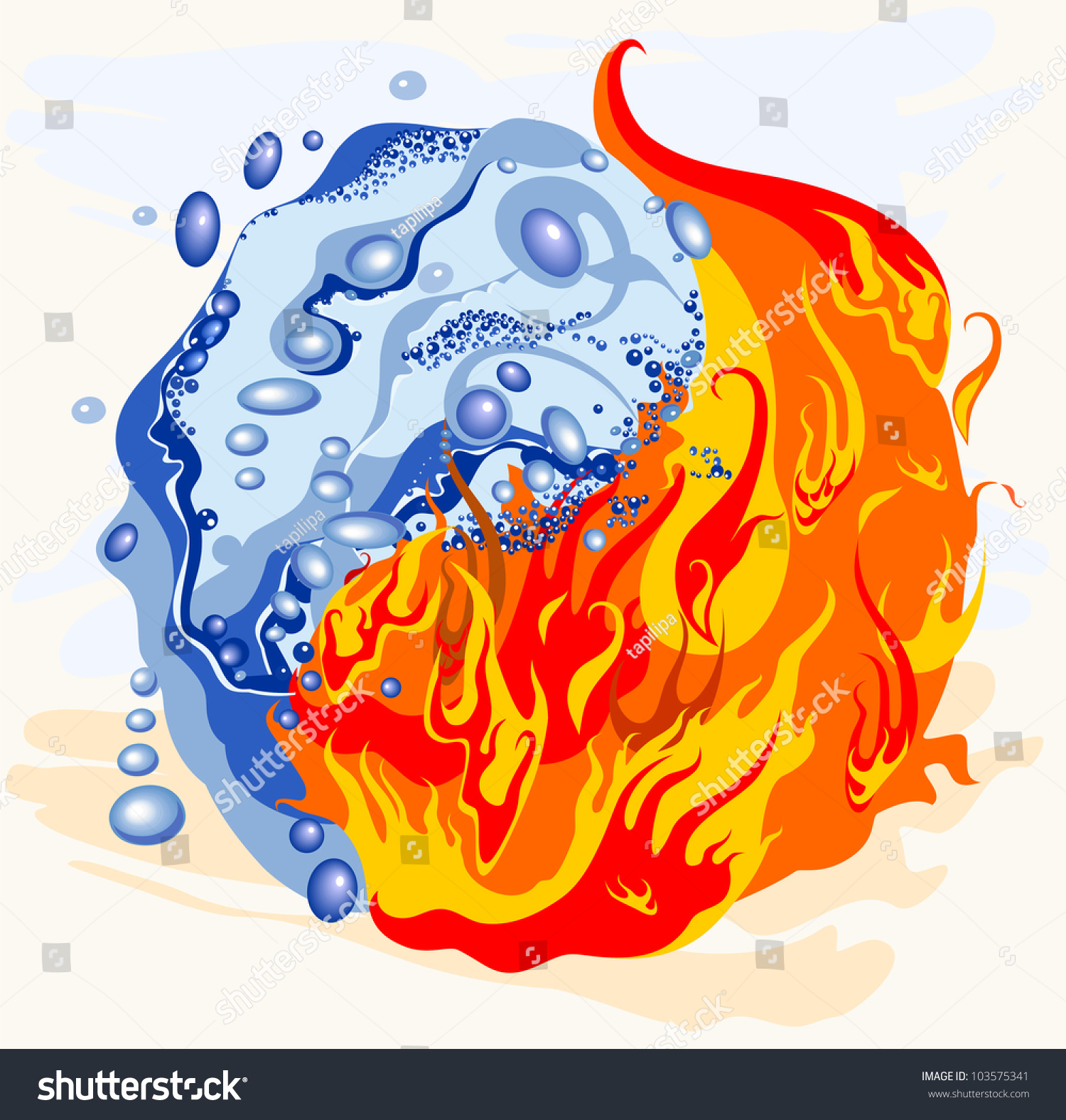 Огонь и вода вектор