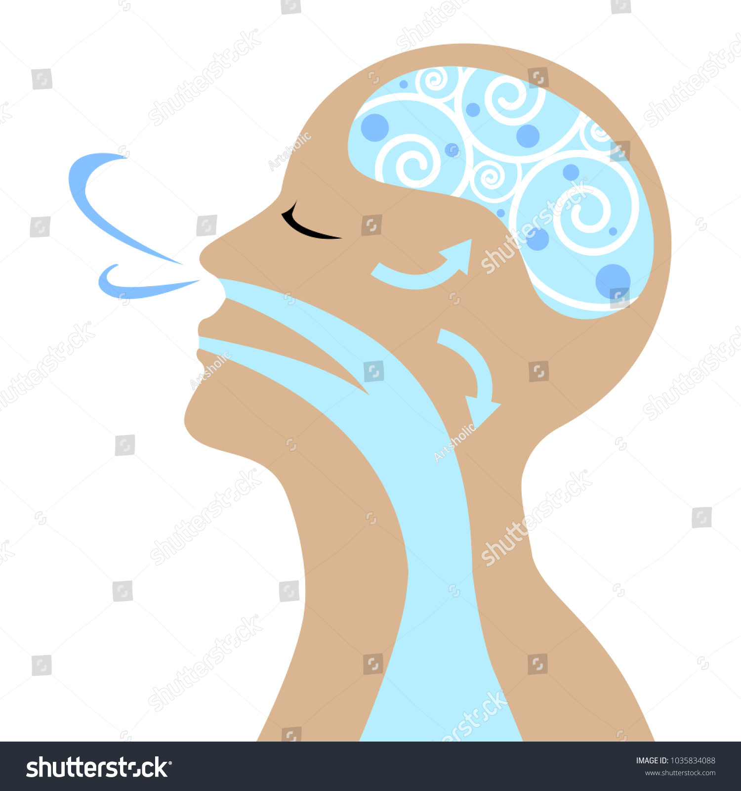 Vector People Breathe Good Health Stock Vector (Royalty Free ...