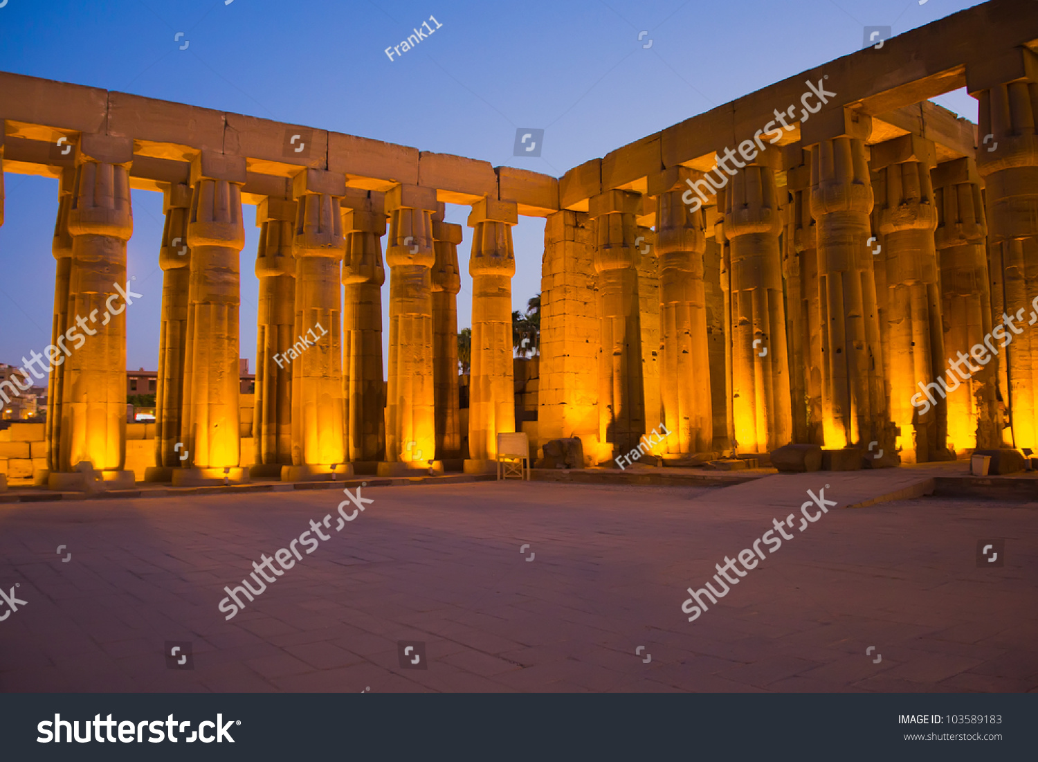 Luxor Temple Night Horizontally Luxor Thebes Stock Photo 103589183 ...