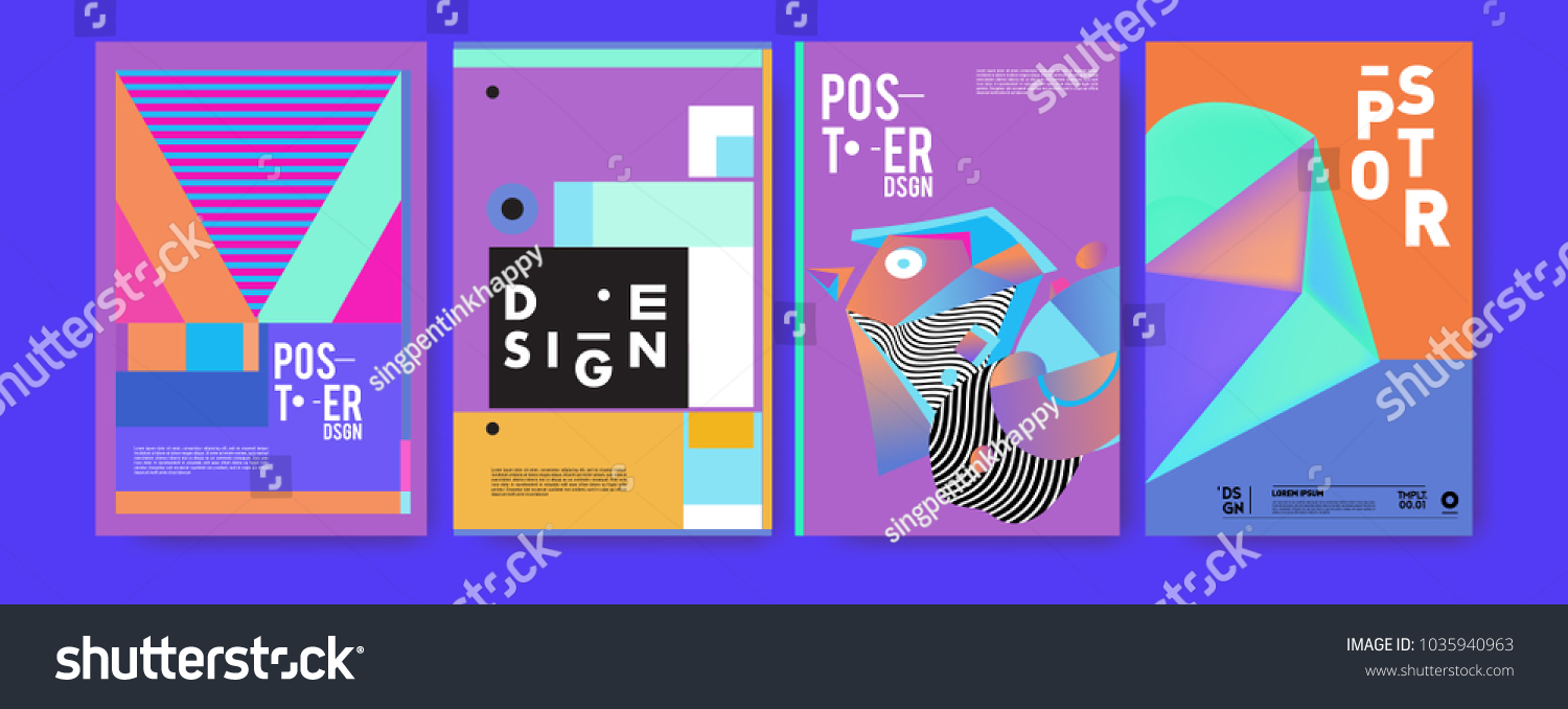 Abstract Colorful Collage Poster Design Template Stock Vector (Royalty ...