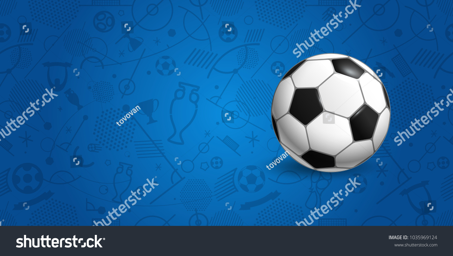 Soccer Ball On Blue Background Vector Stock Vector (Royalty Free