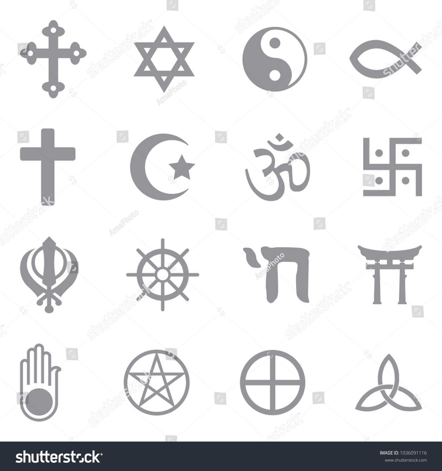 religion-symbols-icons-gray-flat-design-stock-vector-royalty-free