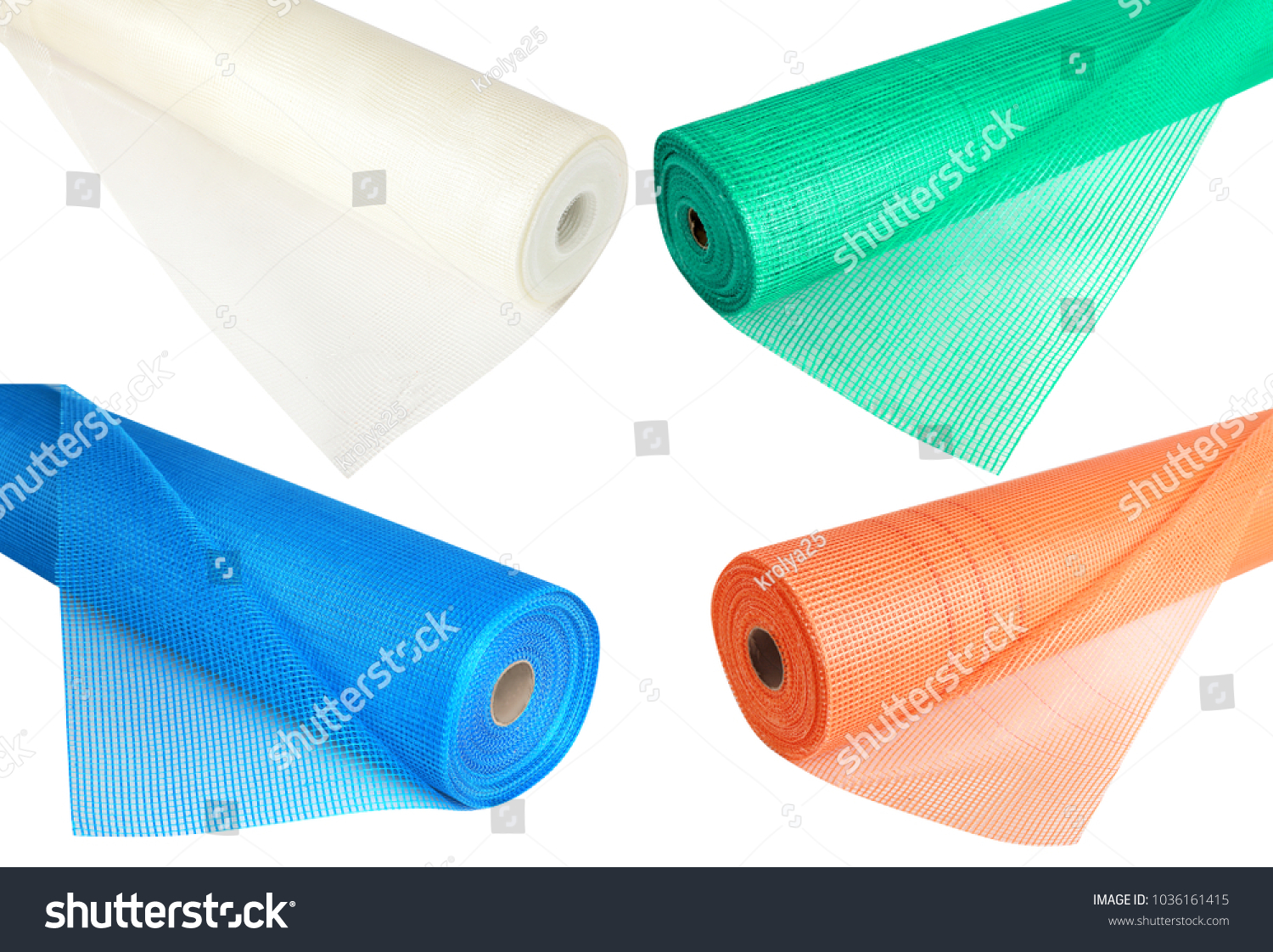 Set Fiberglass Netting Reinforcing Mesh Rolled Stock Photo 1036161415