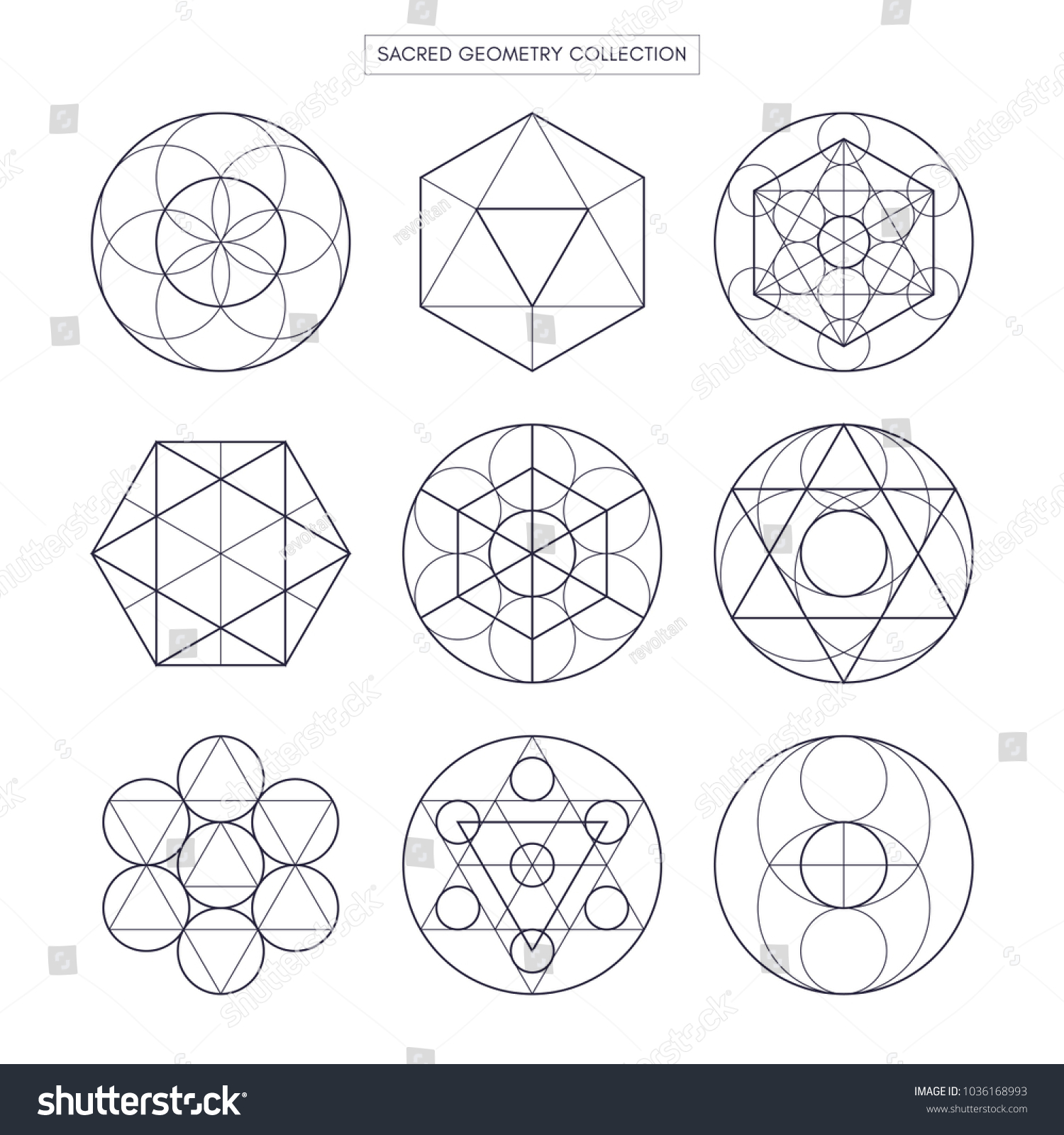 Sacred Geometry Vector Design Elements Original Stock Vector (Royalty ...