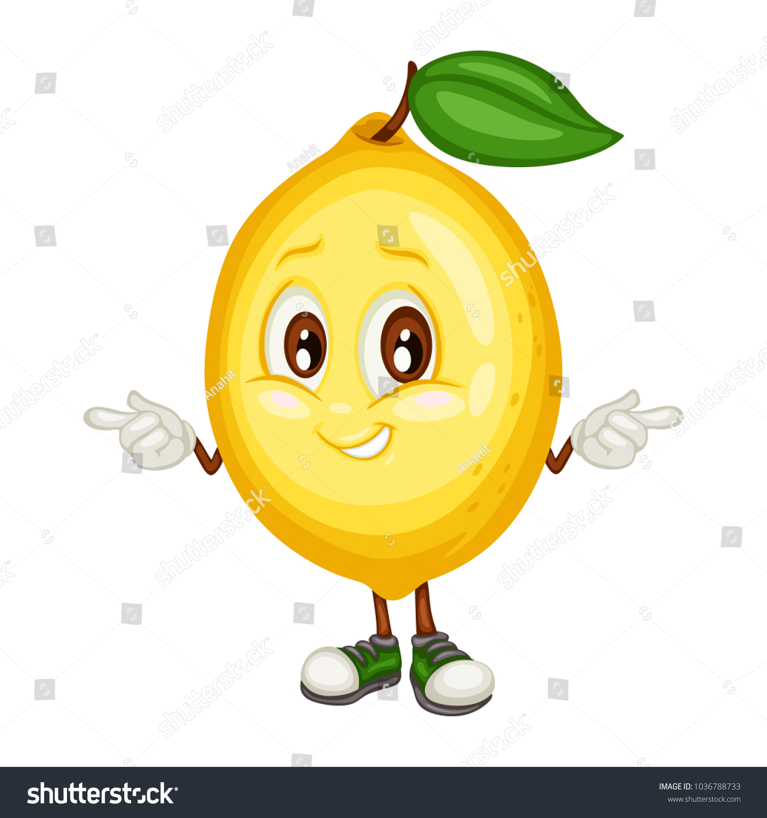 Cartoon Illustration Lemon Cute Fruit Mascot Stock Vector (Royalty Free ...