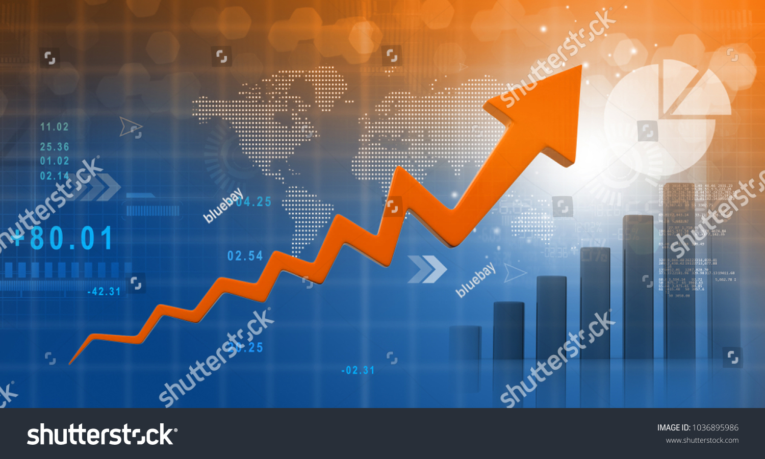 Financial Growth Chart 3d Illustration Stock Illustration 1036895986 ...