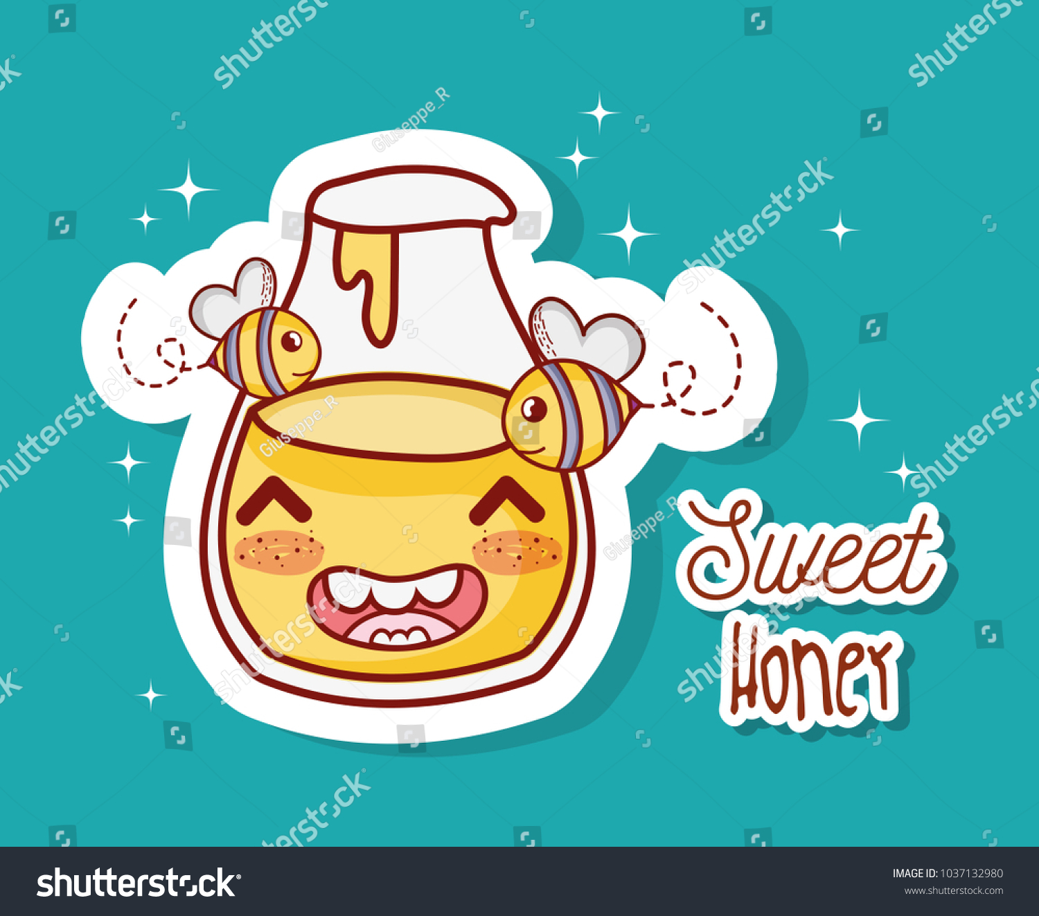 Sweet Honey Kawaii Cartoon Stock Vector (Royalty Free) 1037132980 ...