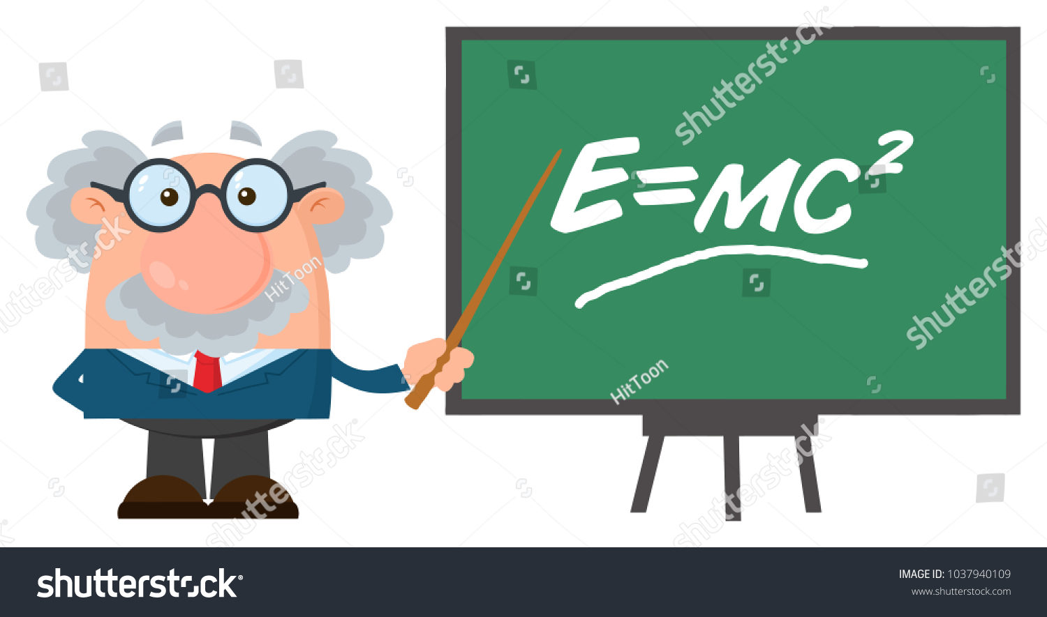 Professor Scientist Cartoon Character Pointer Presenting Stock ...