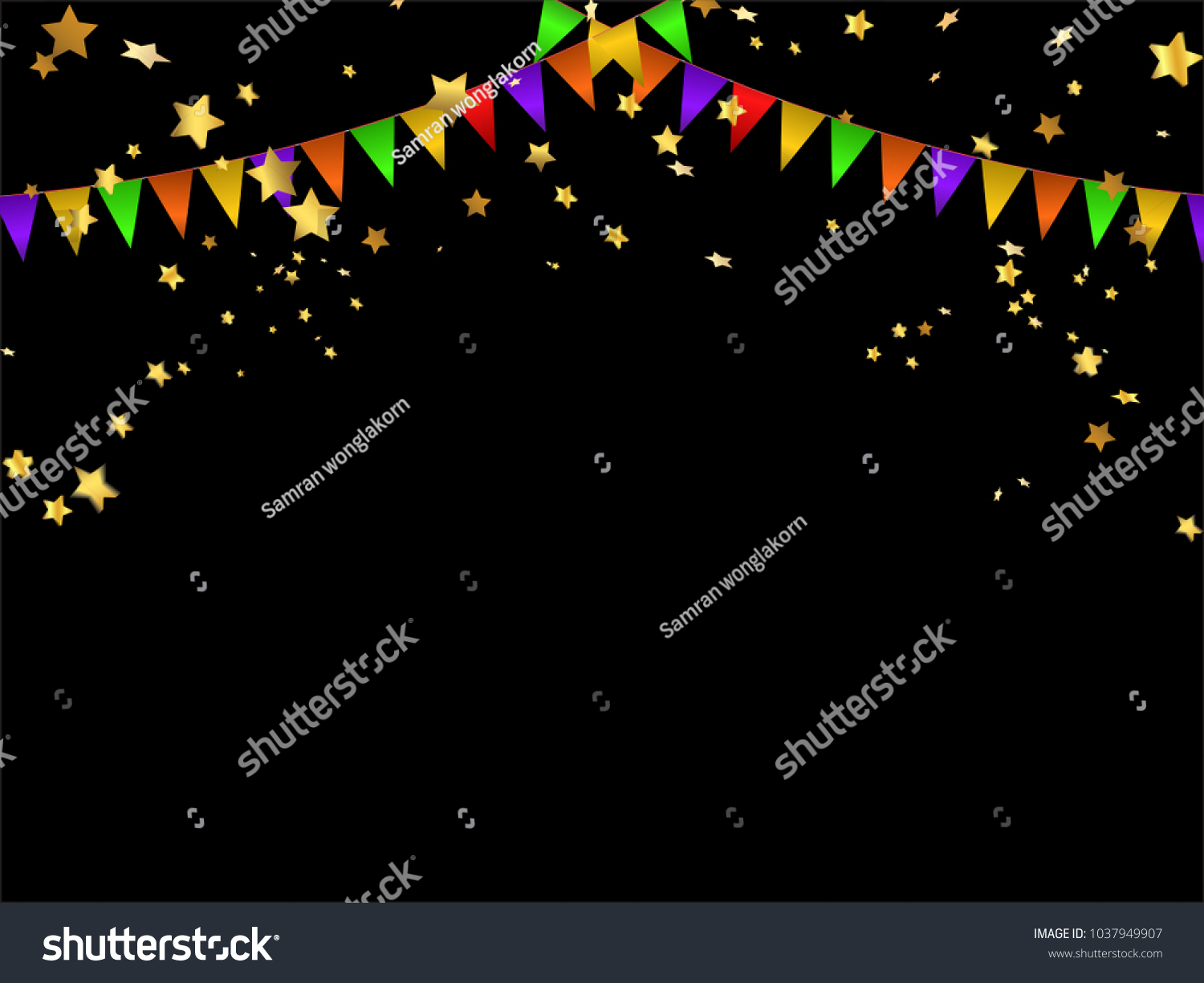 Black Celebration Background Stock Vector (Royalty Free) 1037949907