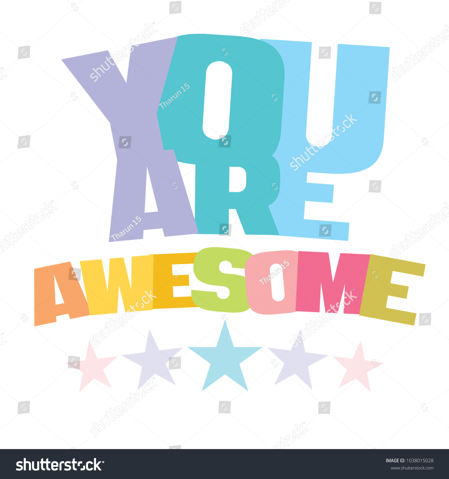 Typographic Illustration You Awesome Multi Colors Stock Illustration ...