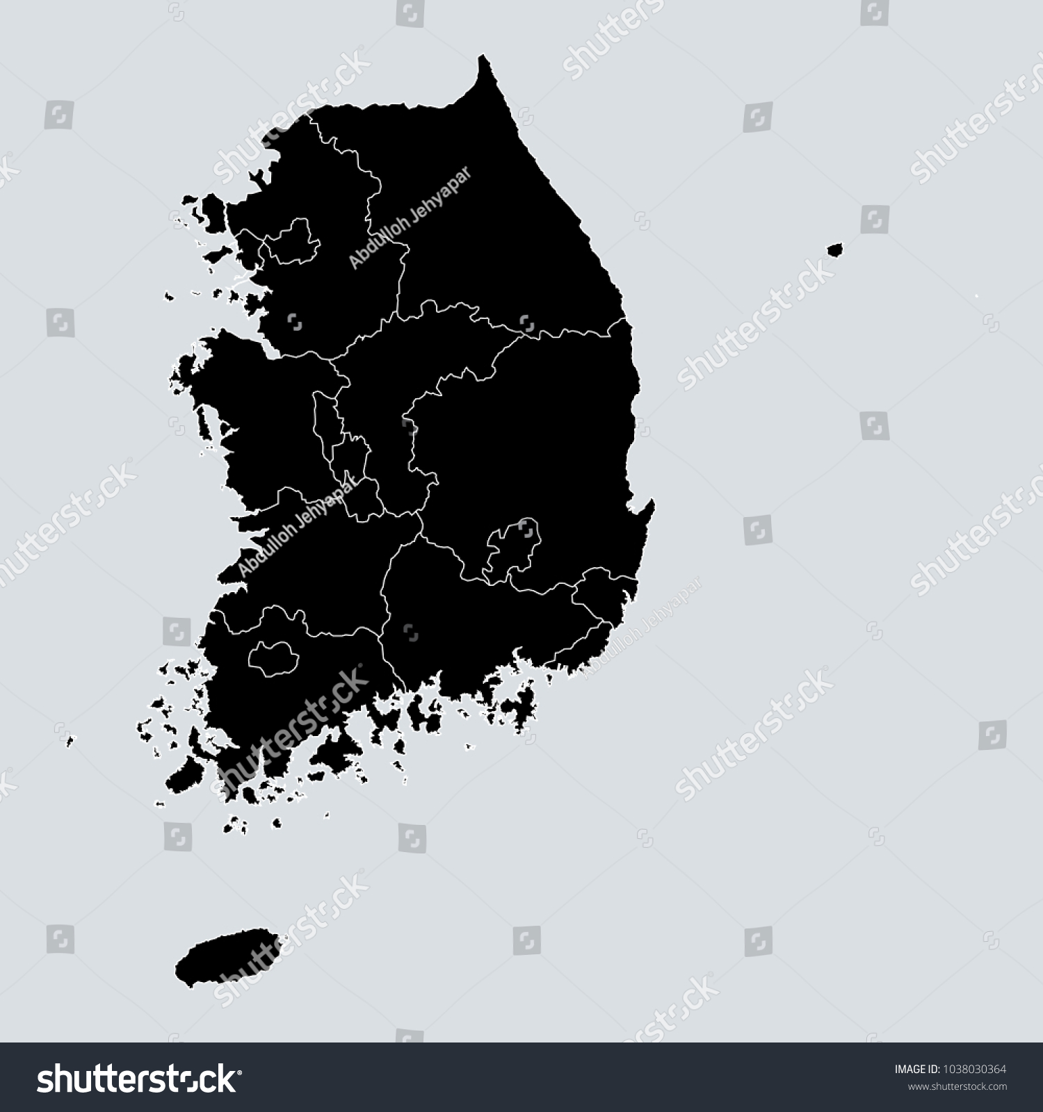 Vector Map South Korea Isolated Vector Stock Vector (Royalty Free ...