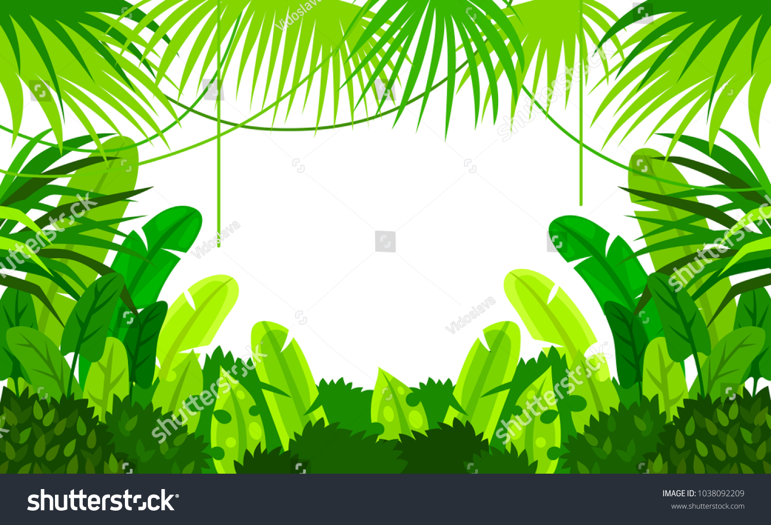 Tropical Forest Frame Child Design Stock Vector (Royalty Free ...