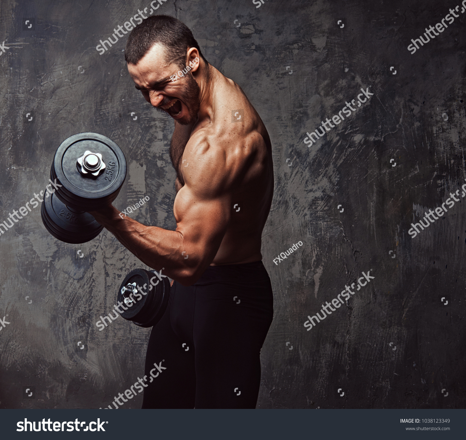 Brutal Athletic Bearded Shirtless Male Doing Stock Photo Shutterstock