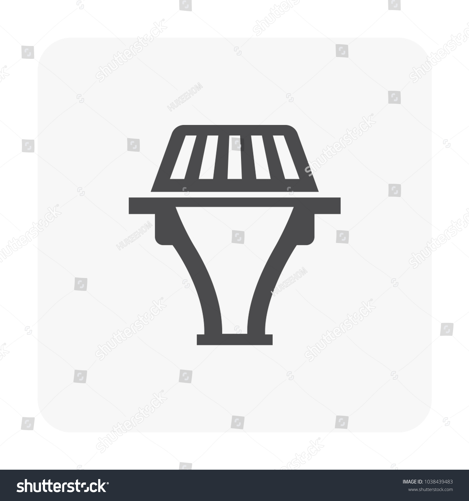 Roof Drain Dome Icon Cross Section Stock Vector (Royalty Free ...