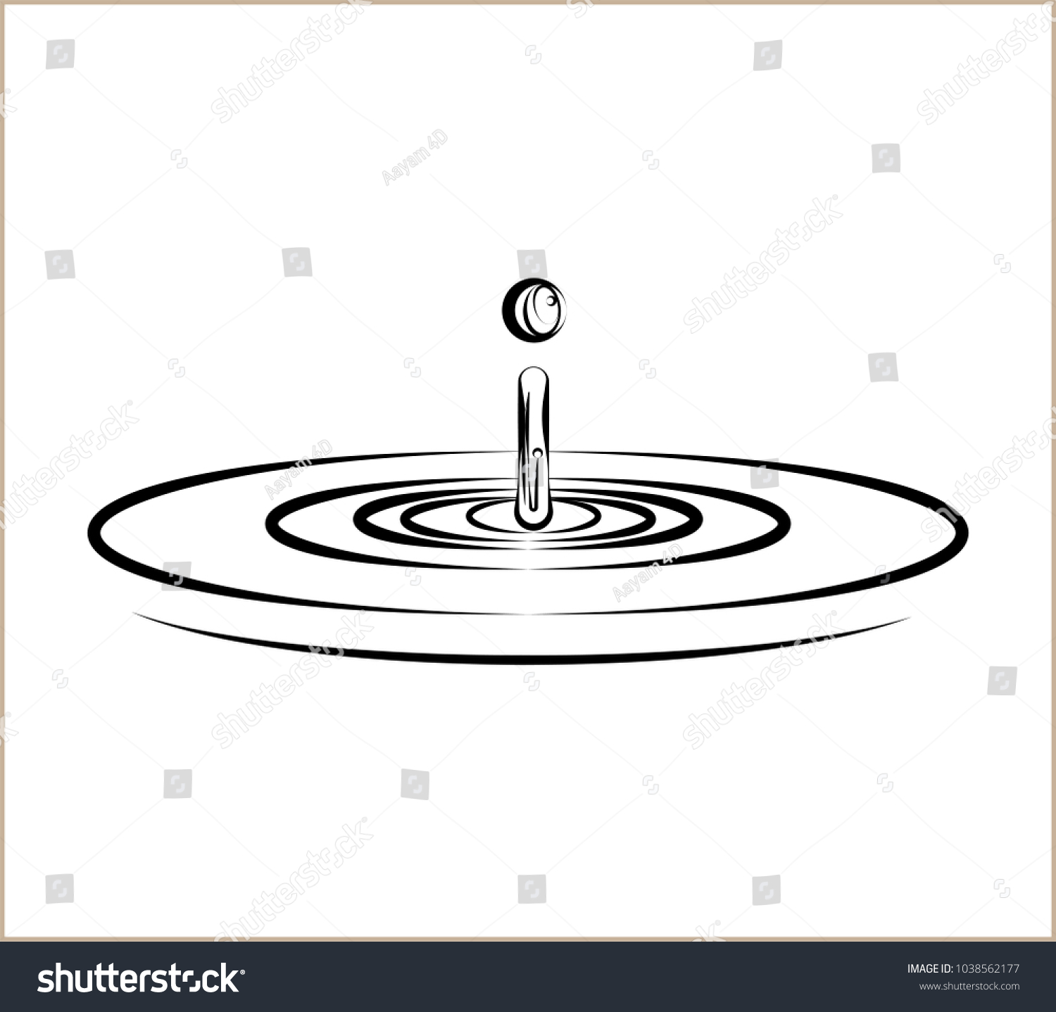 Water Drop Splash Ripple Vector Art Stock Vector (Royalty Free ...