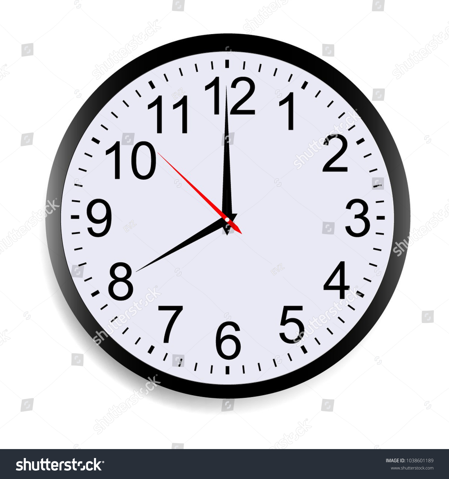 Round Clock Face Showing Eight Oclock Stock Vector (Royalty Free ...