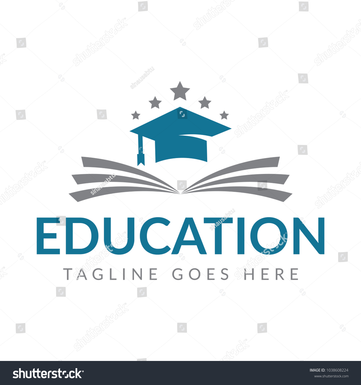 Book Graduation Icon Vector Education Logo Stock Vector (Royalty Free ...