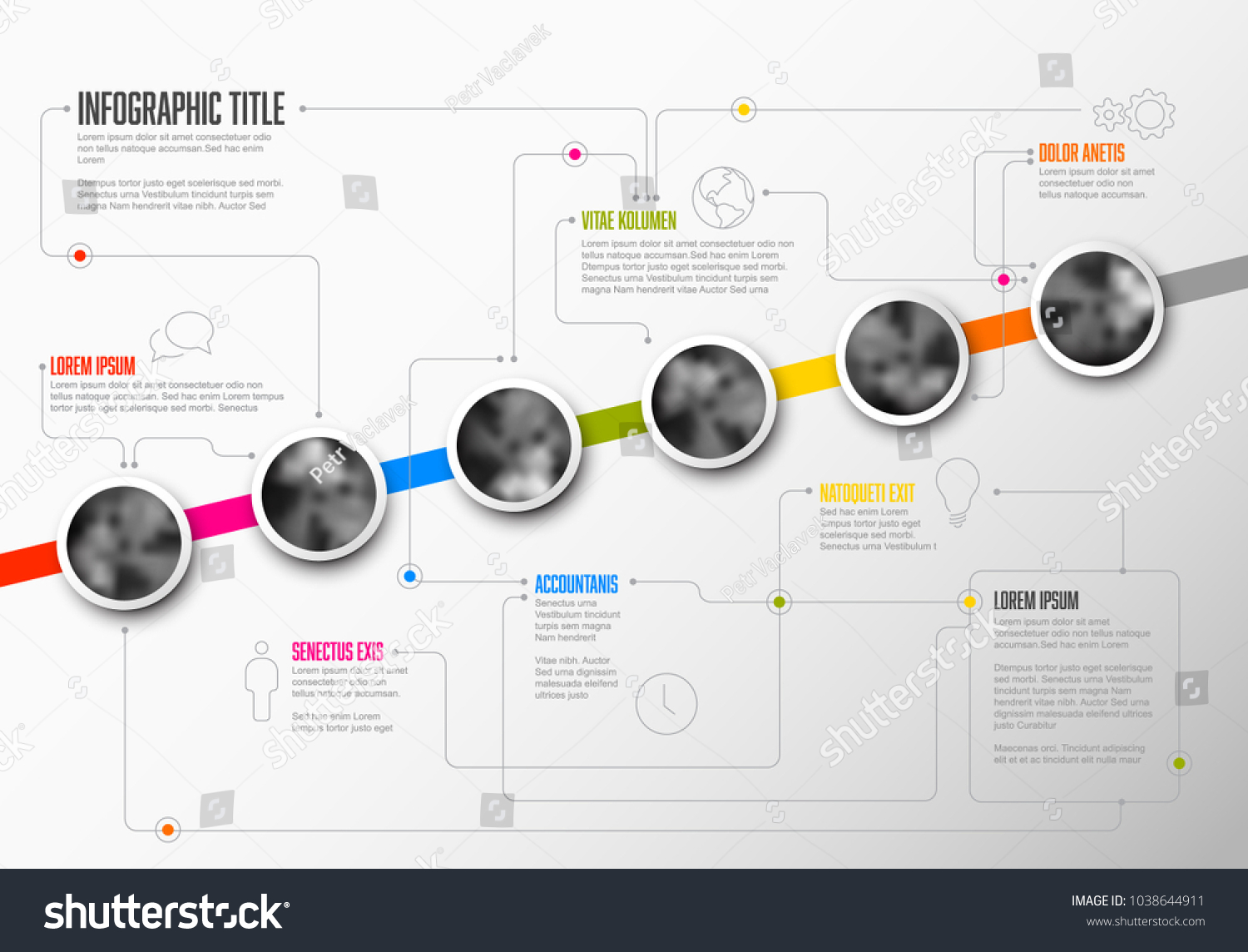 Vector Infographic Company Milestones Timeline Template Stock Vector 