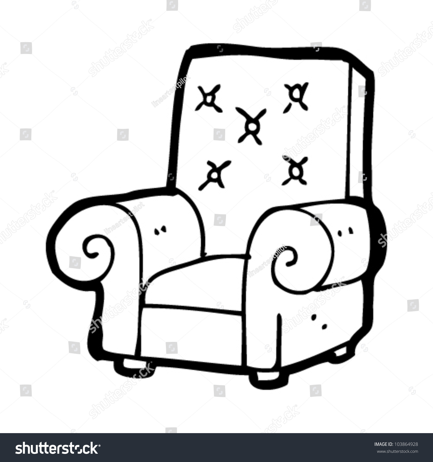 Черно белая кресло для раскрашивания