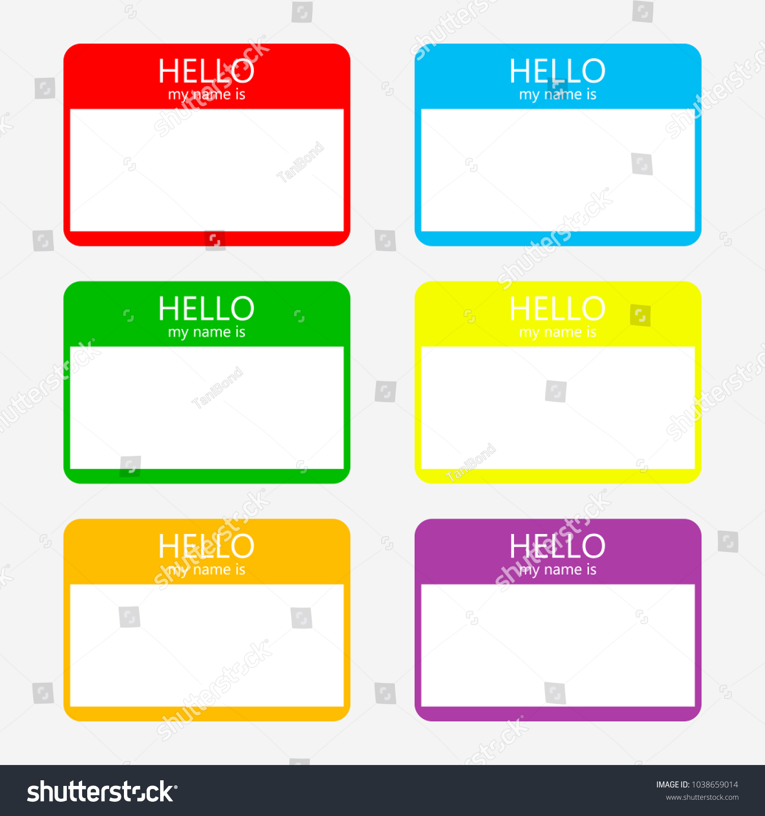 Hello My Name Tag Label Stock Vector (Royalty Free) 1038659014 ...