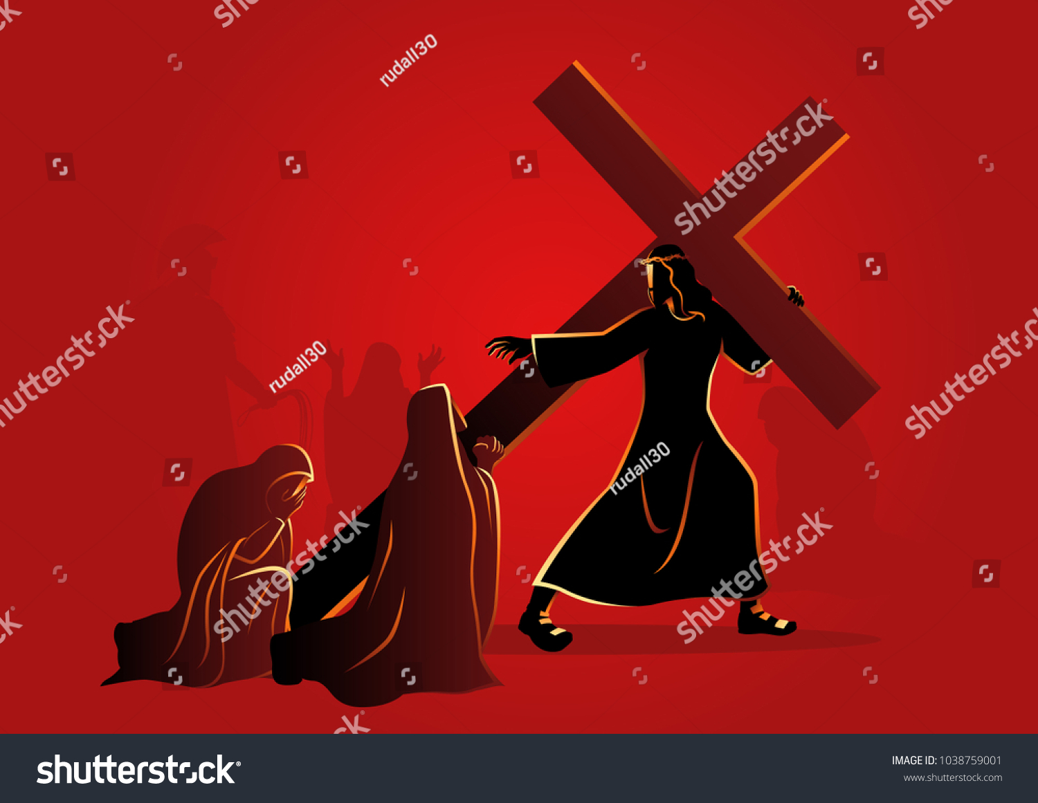 Biblical Vector Illustration Series Way Cross Stock Vector (Royalty ...