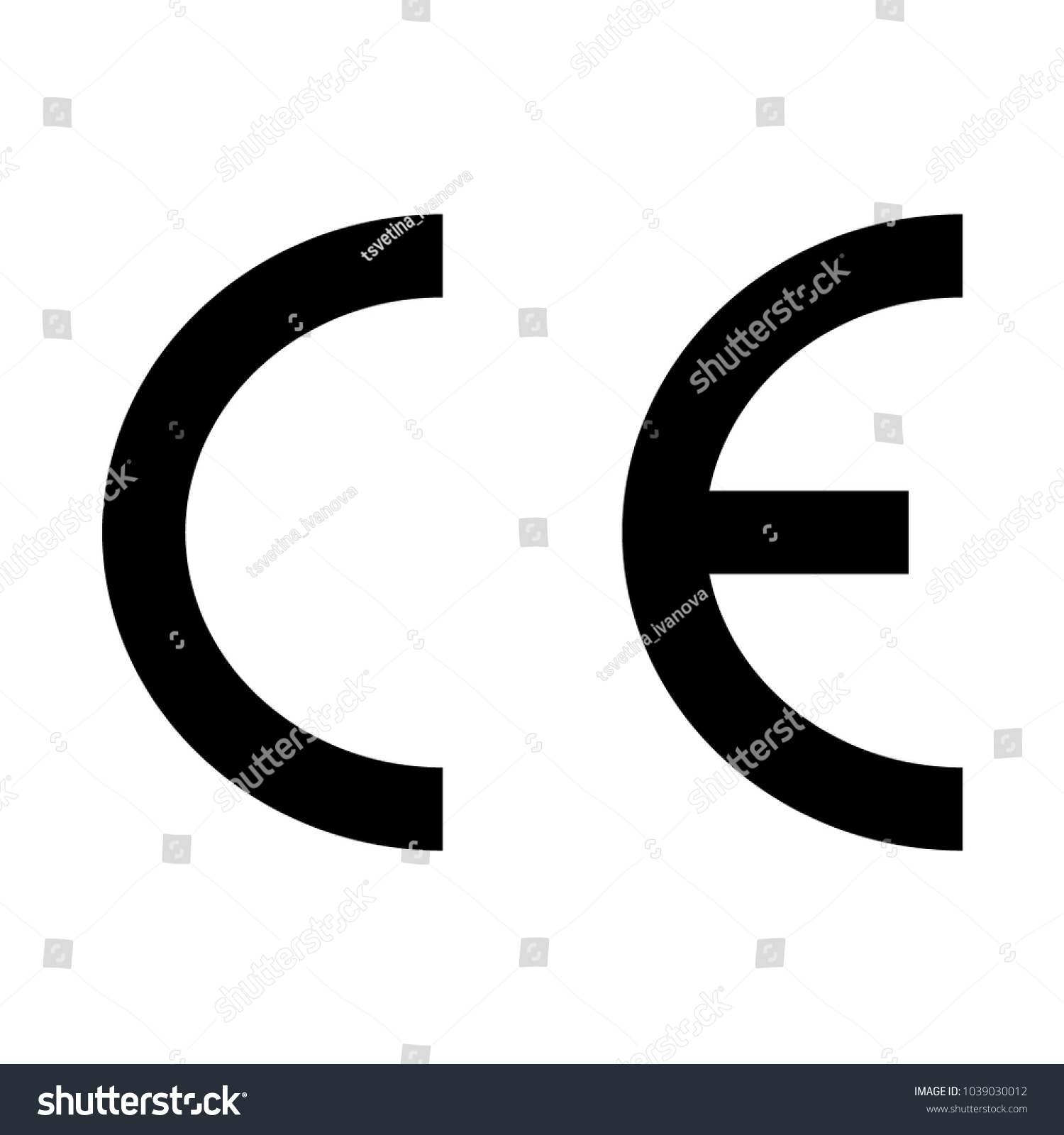 Ce Marking Icon Sign Ce Mark Stock Vector (Royalty Free) 1039030012 ...