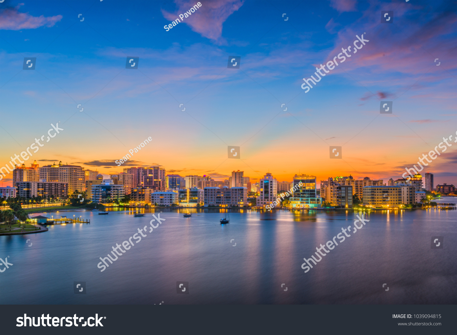 Sarasota Florida Usa Downtown Skyline On Stock Photo 1039094815 ...