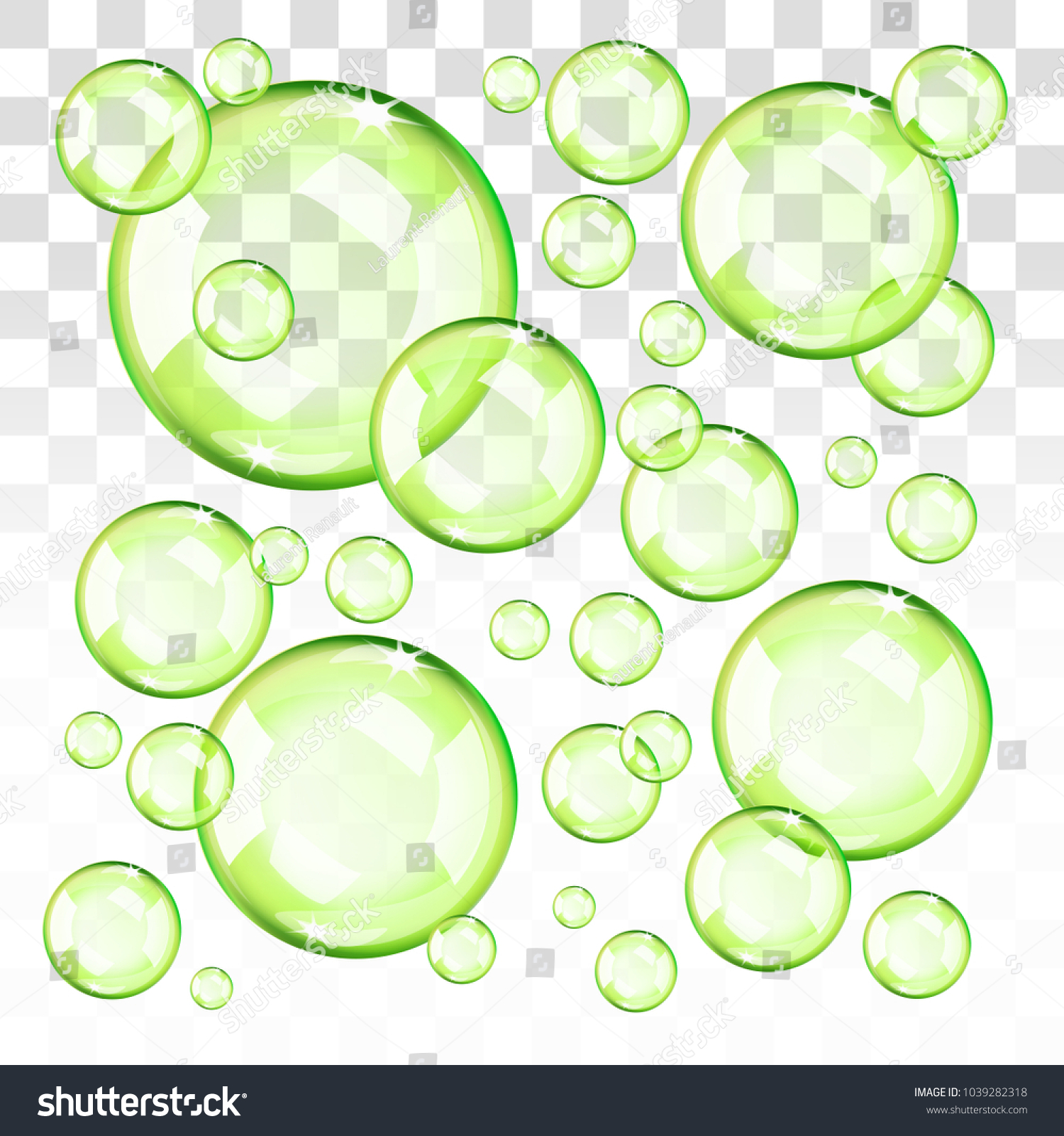 Transparent Green Bubbles Eps 10 Editable Stock Vector (Royalty Free ...