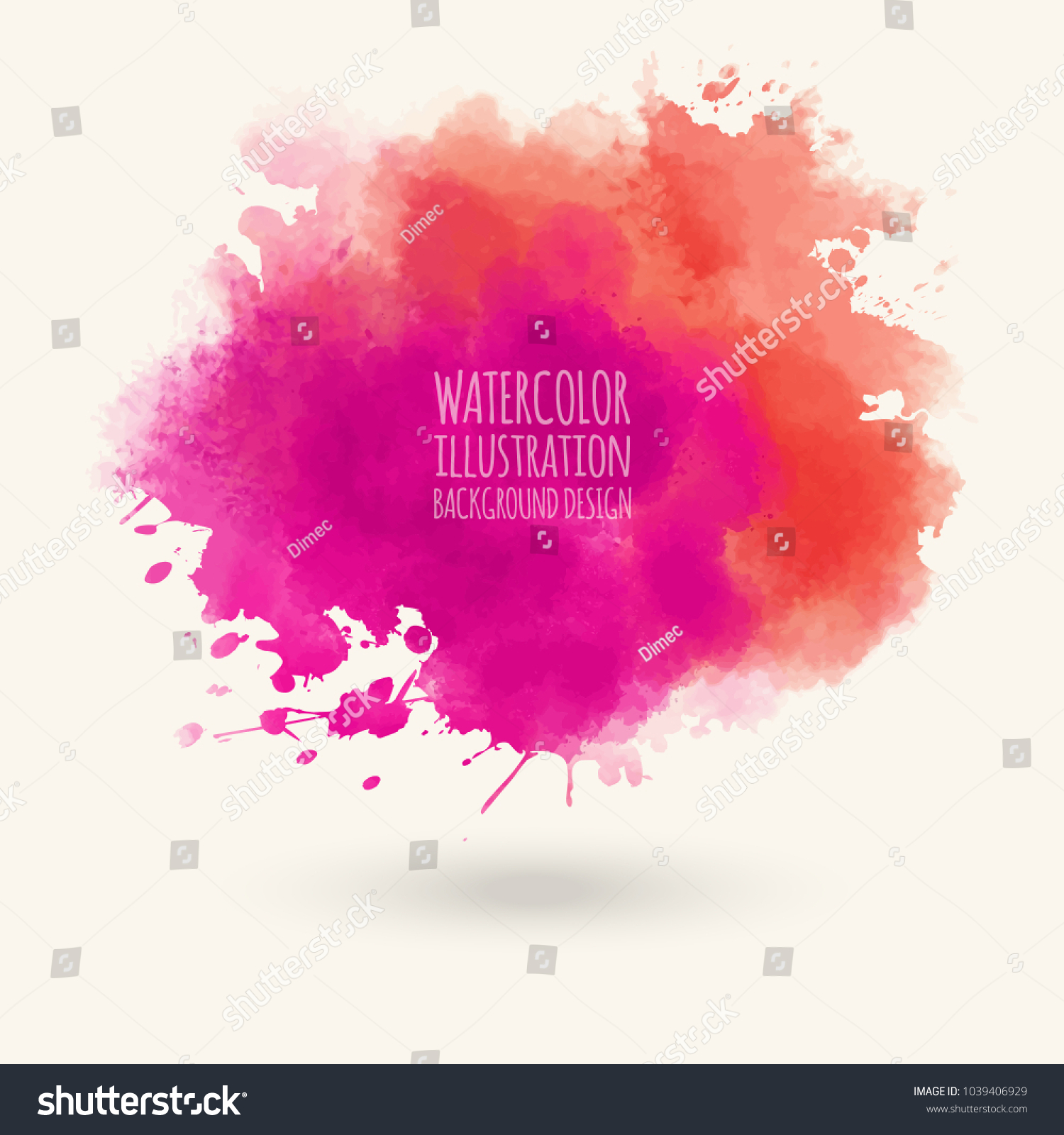 Abstract Bright Pink Watercolor Blob On Stock Vector (Royalty Free ...