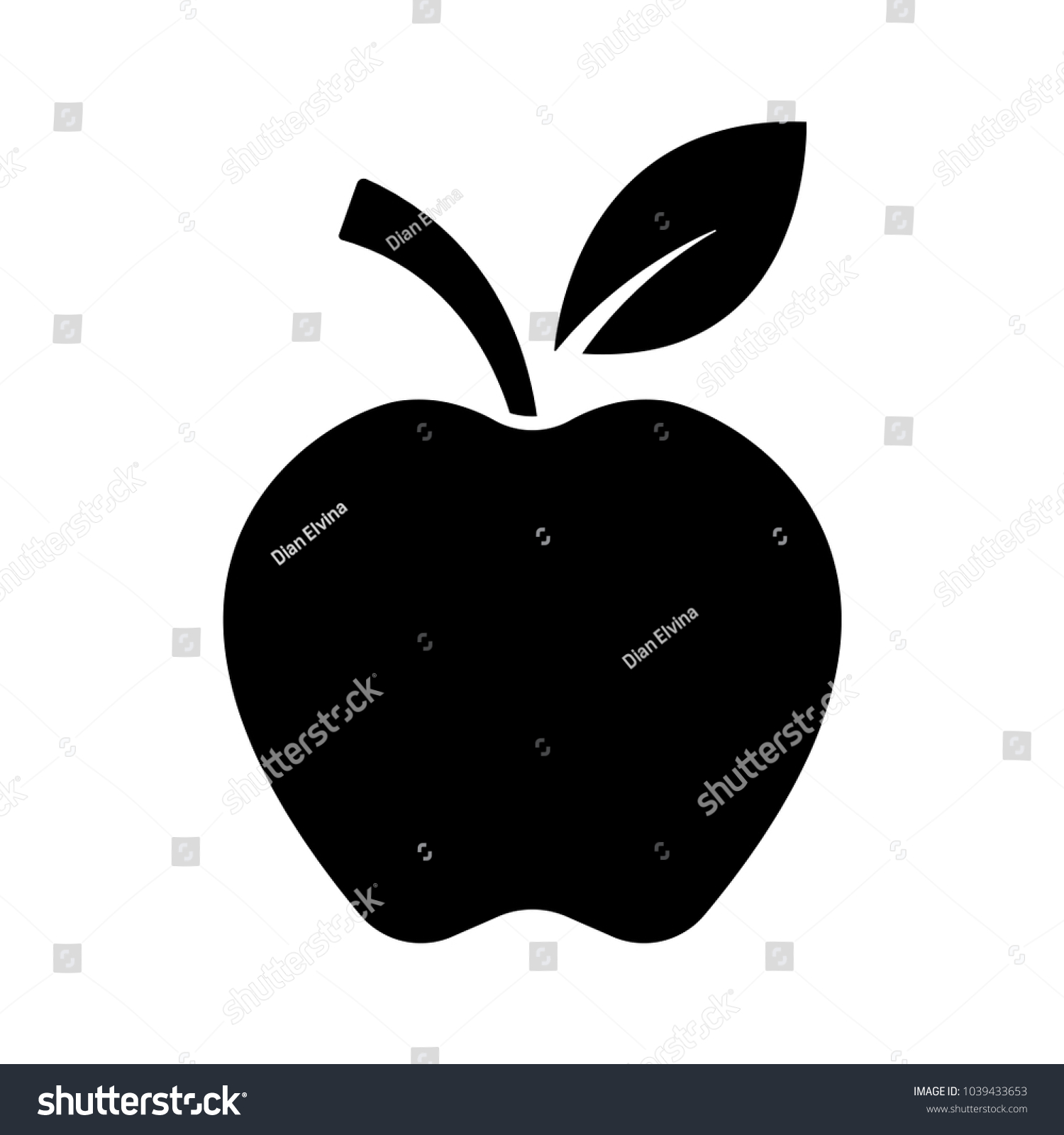 Apple Silhouette Icon Vector Stock Vector (Royalty Free) 1039433653 ...