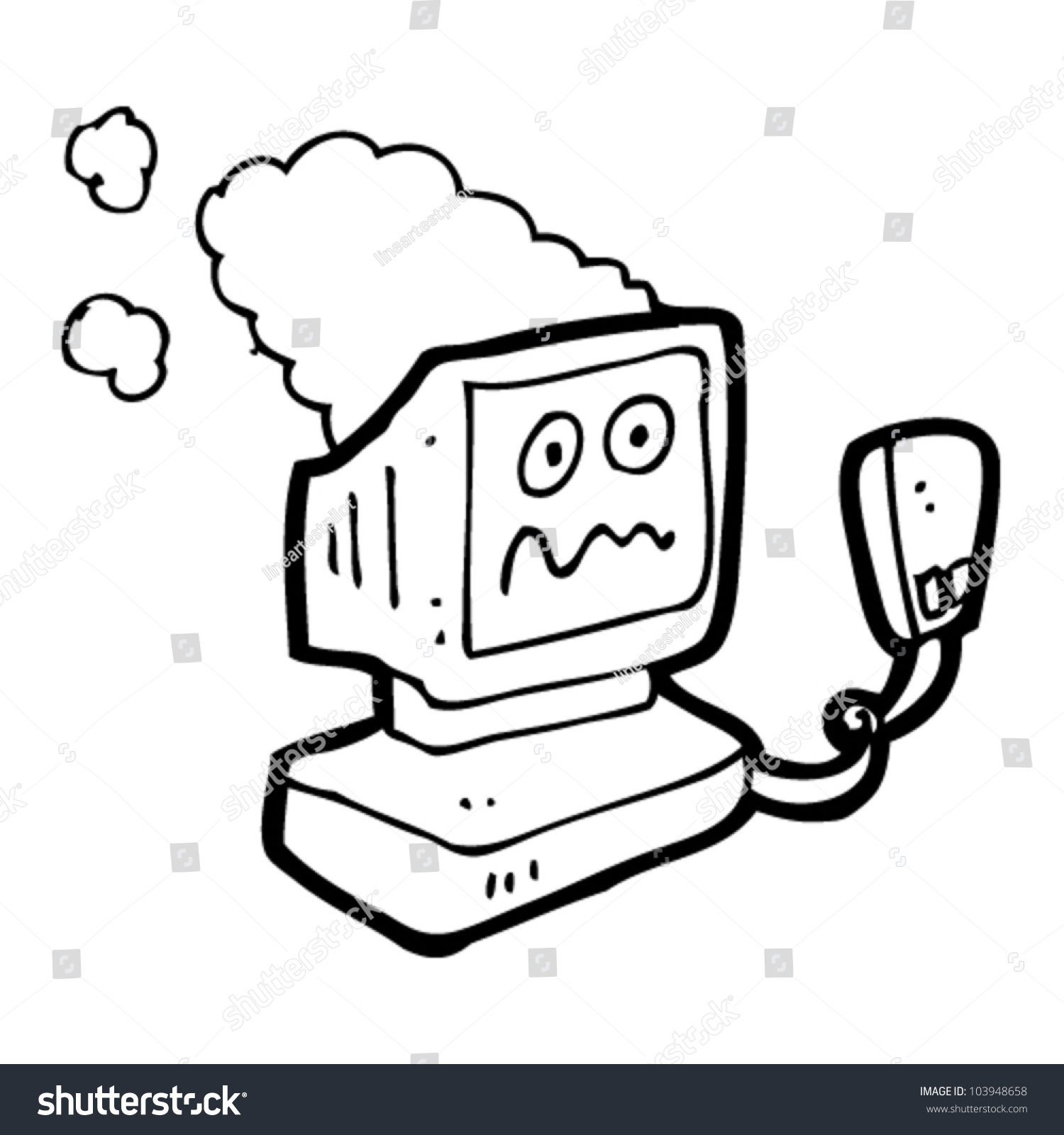 Cartoon Overheating Computer Stock Vector (Royalty Free) 103948658 ...