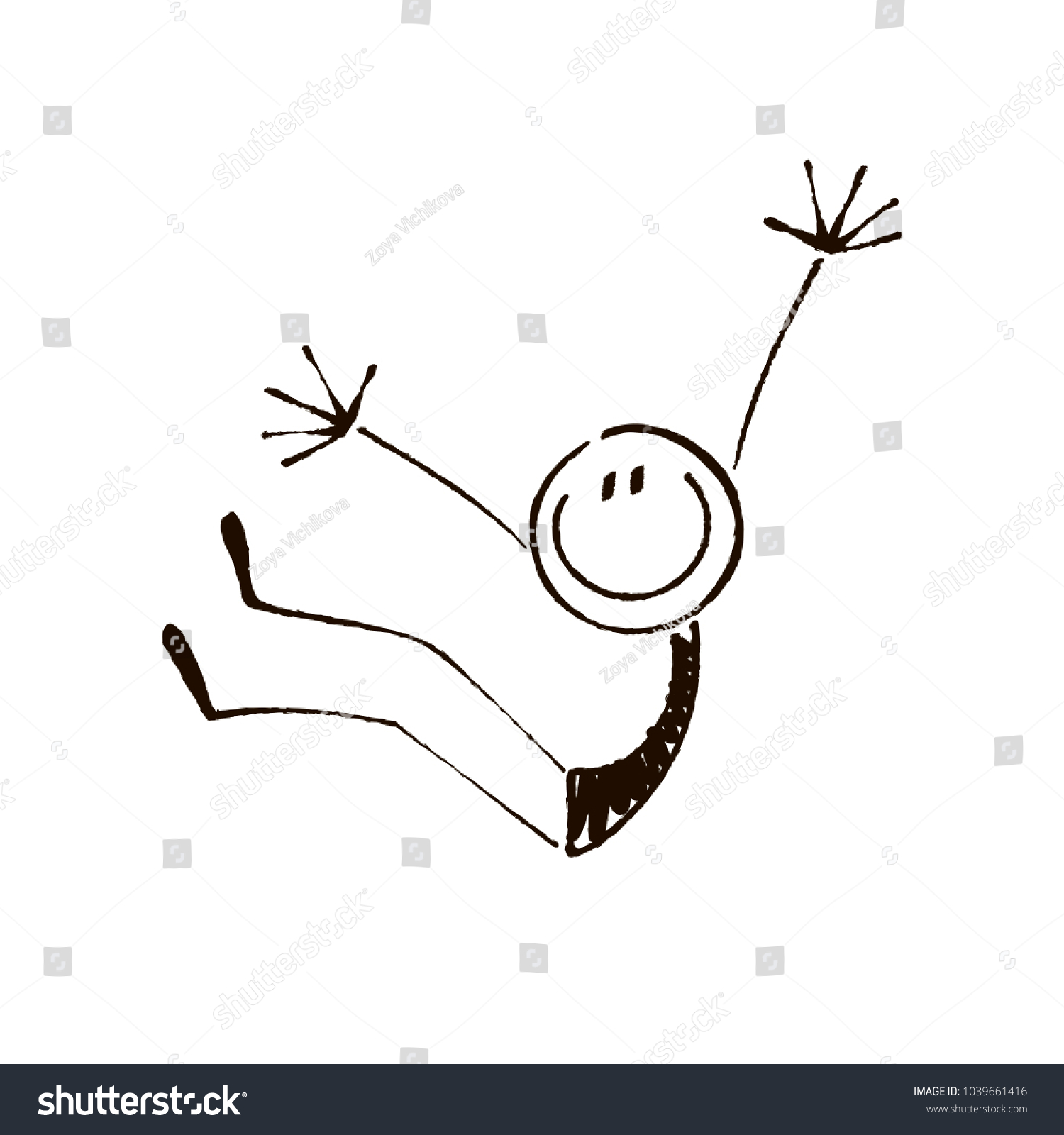 Happy Stick Figure 2vector Illustration Stock Vector (Royalty Free ...