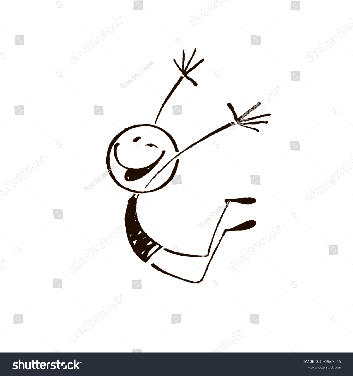 Happy Stick Figurevector Illustration Stock Vector (Royalty Free ...