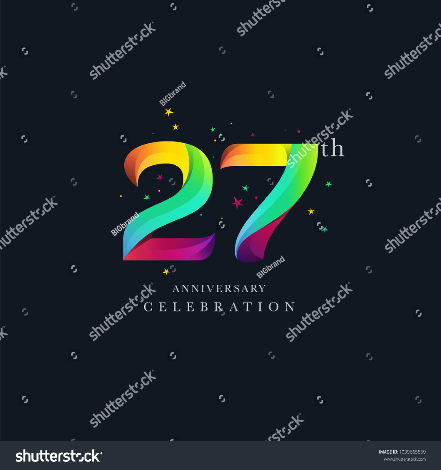 27th Anniversary Logo Design Number 27 Stock Vector (Royalty Free ...