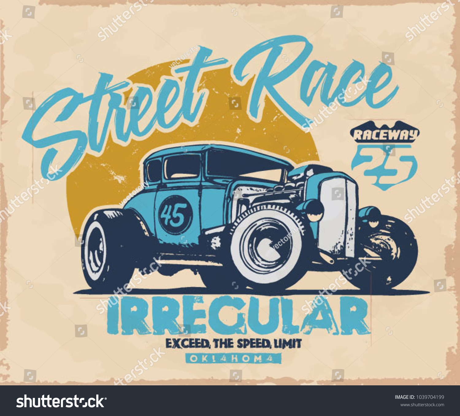 Vintage Car Hot Rod Garage Hotrods Stock Vector Royalty Free 1039704199 Shutterstock