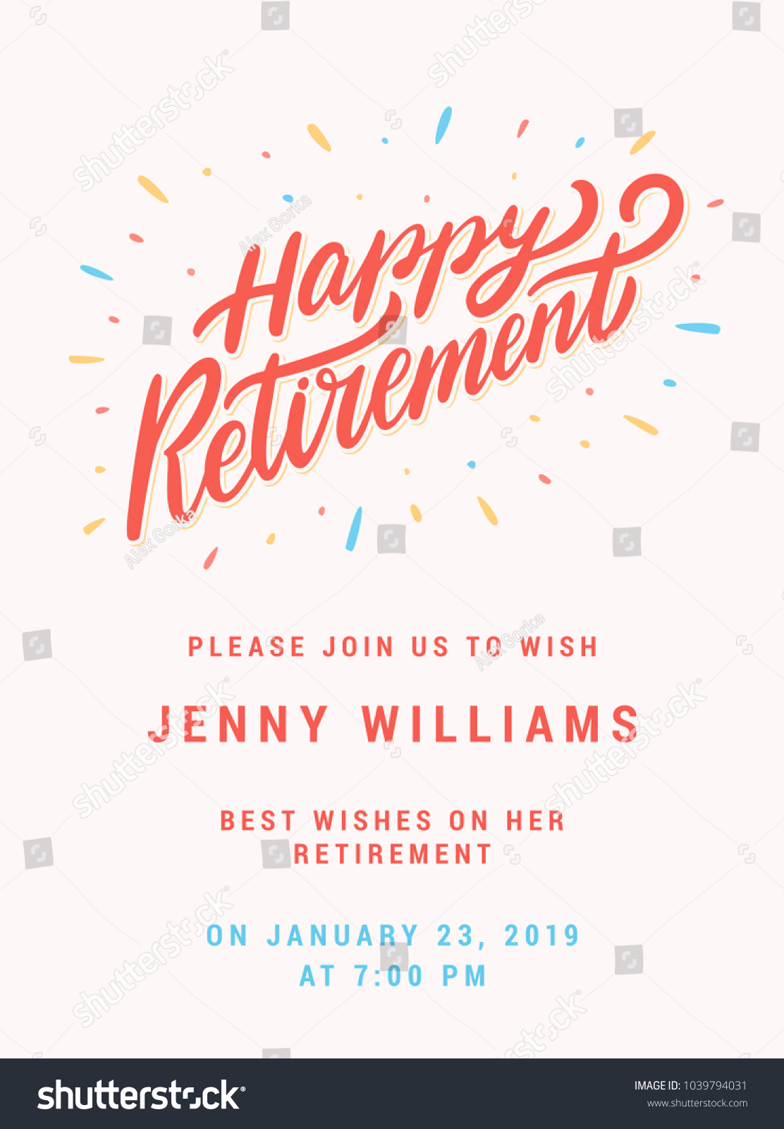 Happy Retirement Party Invitation Template Stock Vector (Royalty Free ...