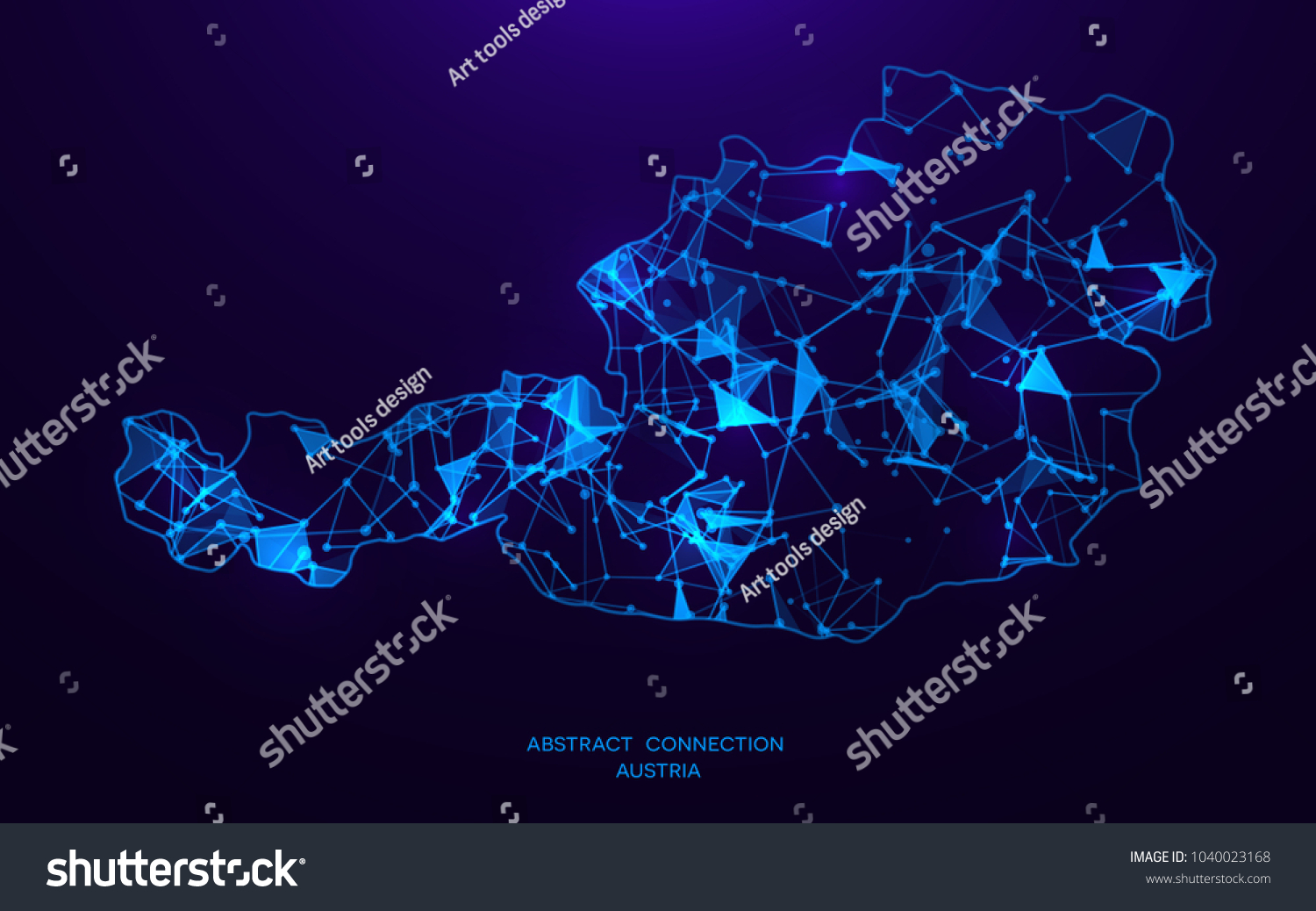 Futuristic Map Austria Consisting Connecting Lines Stock Vector   Stock Vector Futuristic Map Of Austria Consisting Of Connecting Lines And Points Polygonal Texture Abstract 1040023168 