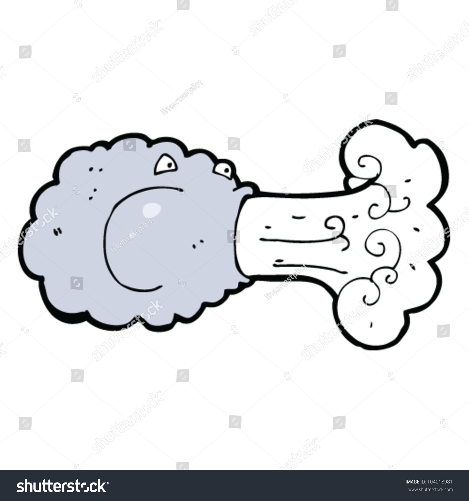 Cartoon Blowing Cloud Face Stock Vector (Royalty Free) 104018981 ...