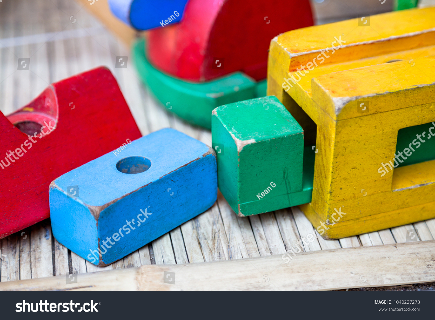 used wooden blocks