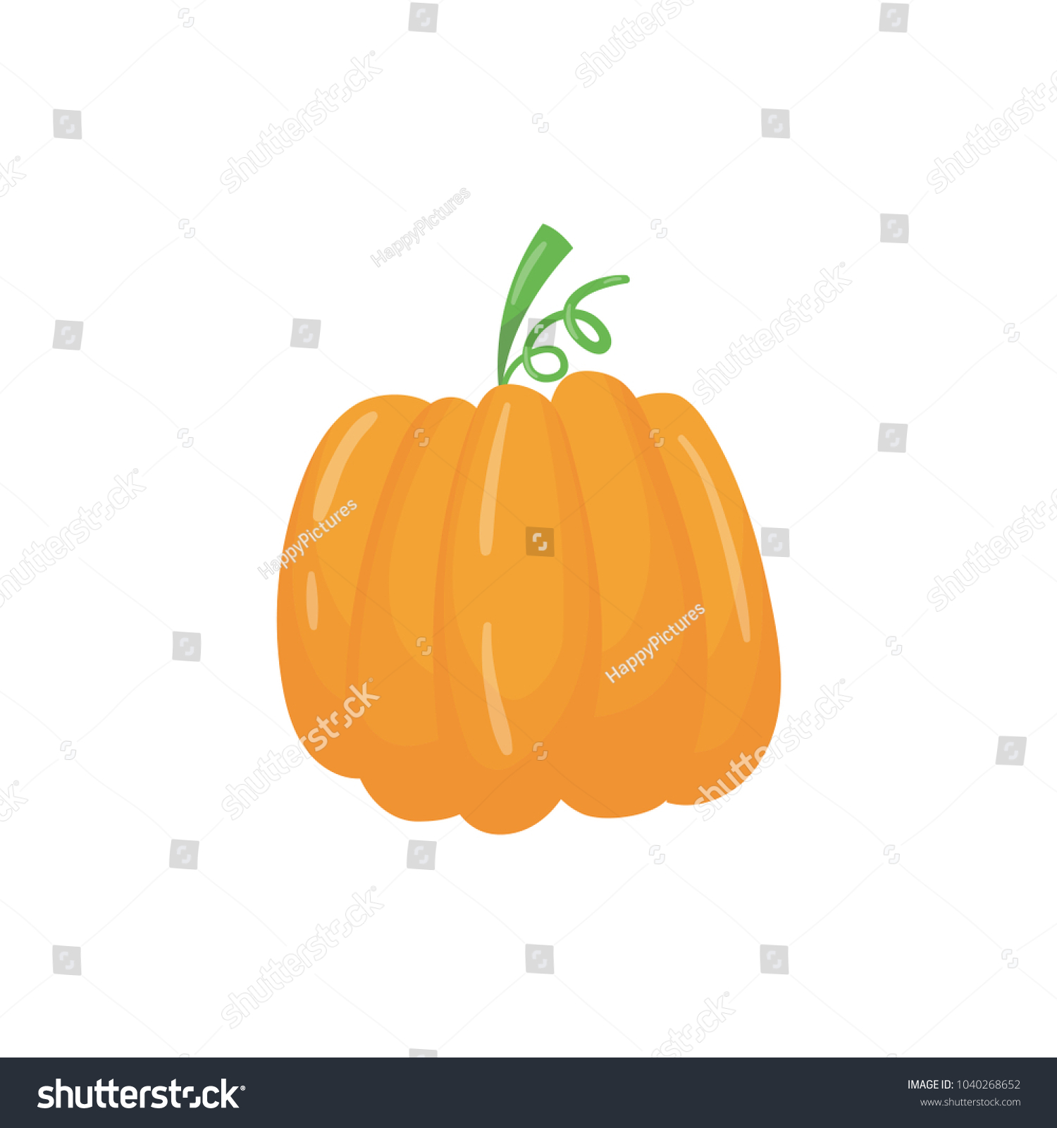 Cartoon Icon Big Bright Orange Pumpkin Stock Vector (Royalty Free ...