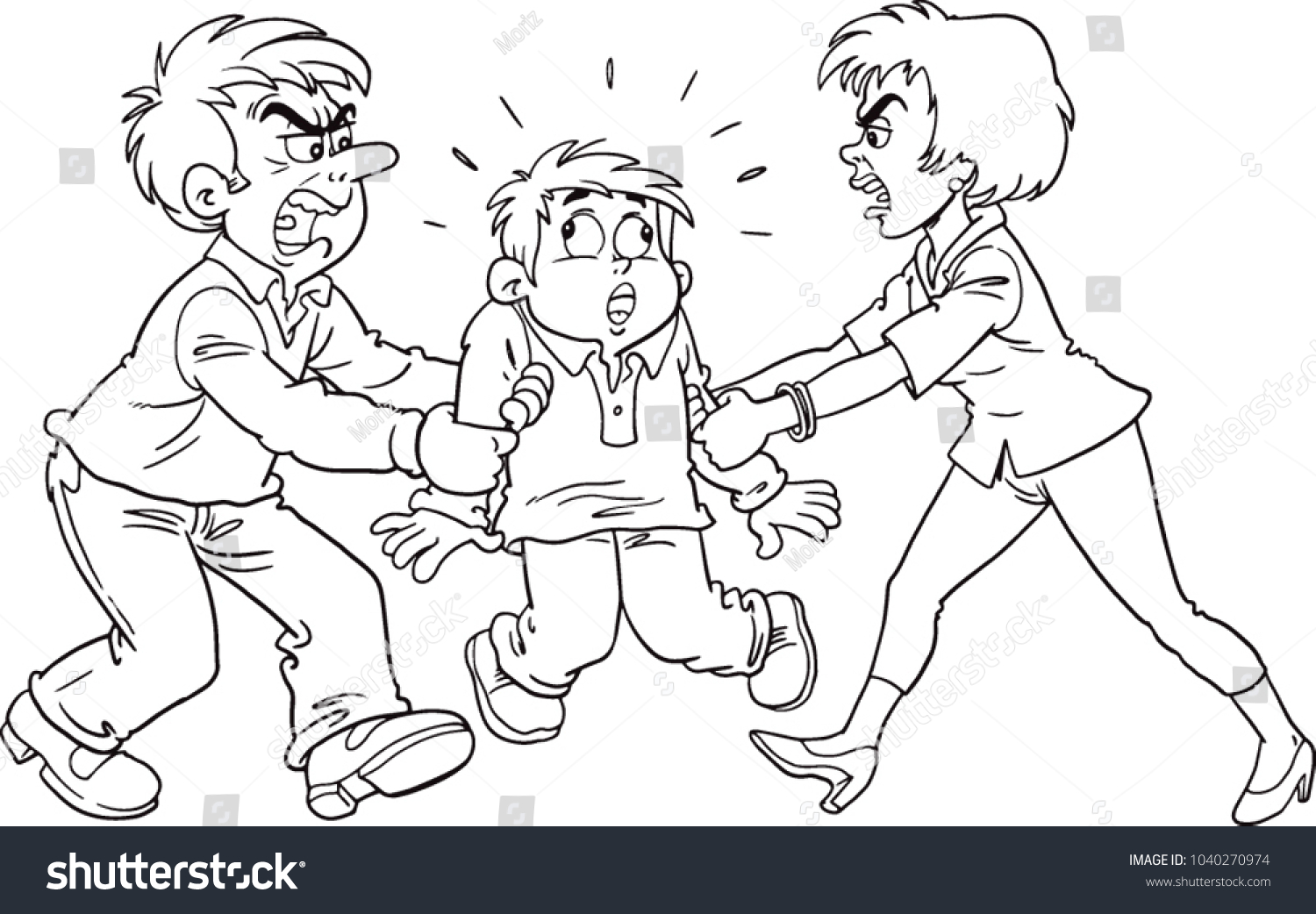 Parents Arguing Sad Child Vector Illustration Stock Vector (Royalty ...