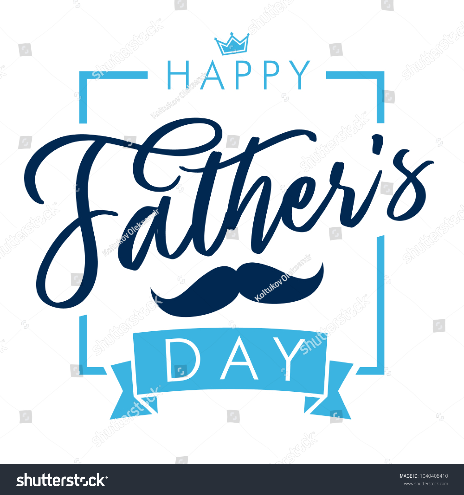 Happy Fathers Day Lettering Greeting Card Stock Vector (Royalty Free ...