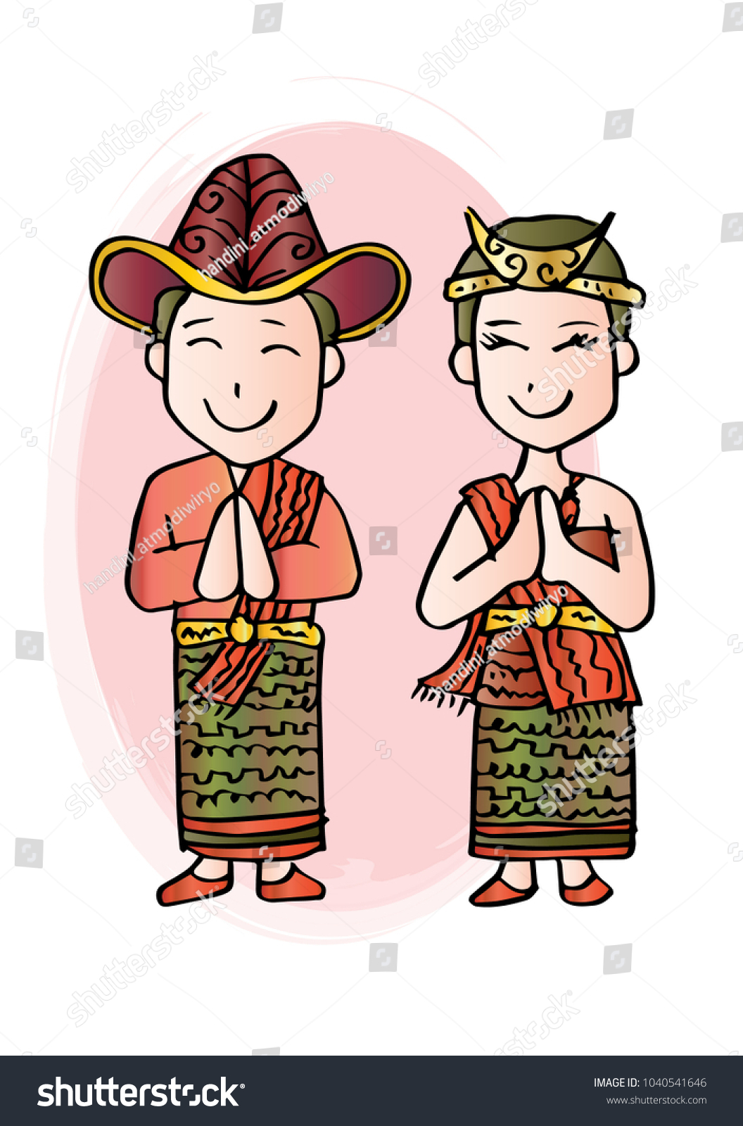 Cartoon Costume Nusa Tenggara Timur Indonesian Stock Vector (Royalty ...