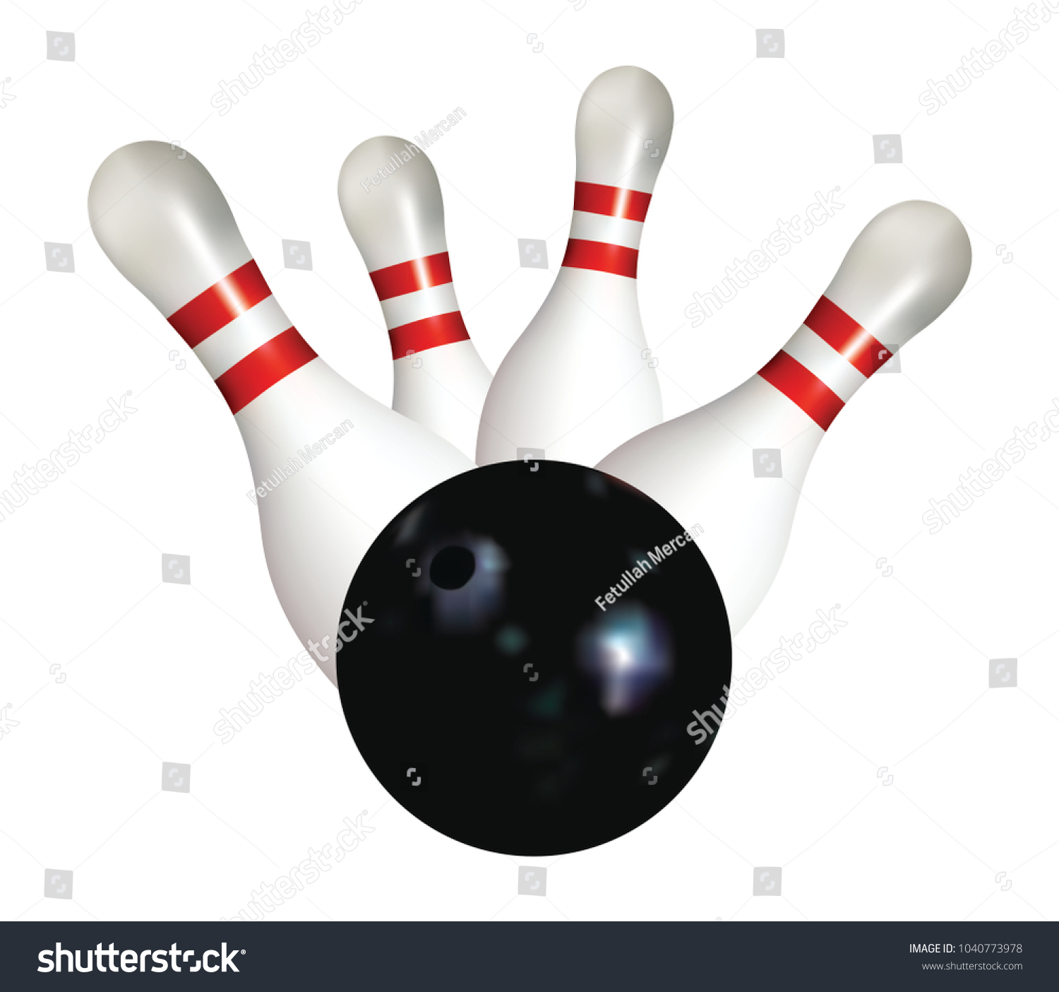 Vektor Stok Bowling Ball Pins (Tanpa Royalti) 1040773978 Shutterstock.
