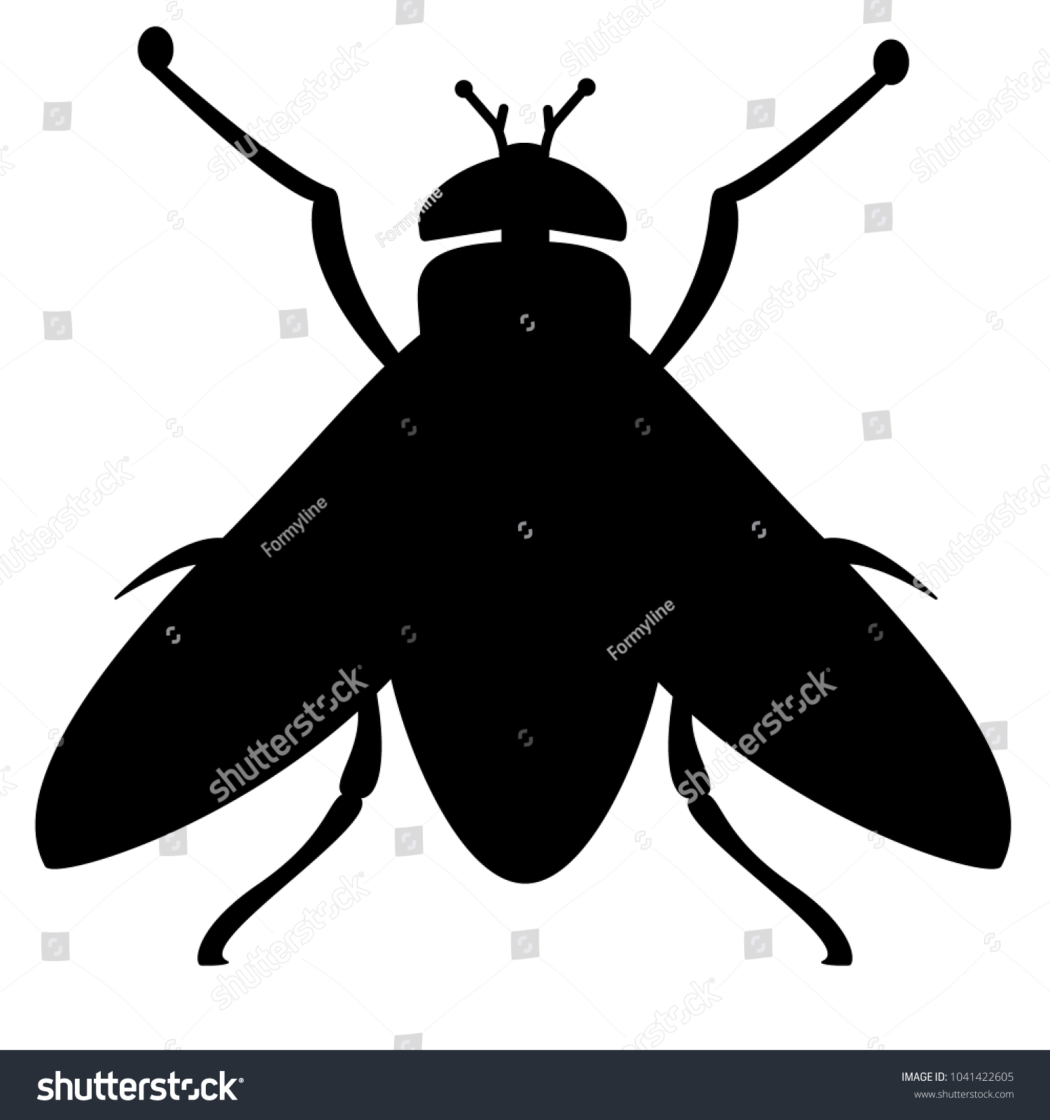 Fly Insect Black Outline Vector Stock Vector (Royalty Free) 1041422605 ...